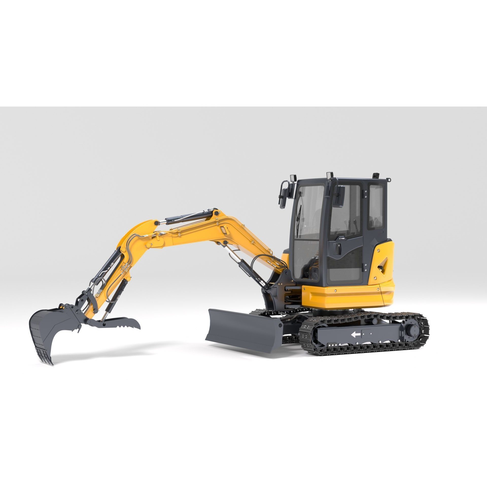 Mini Excavator 3D Model – Rigged and Animated for Games, FBX - View 31