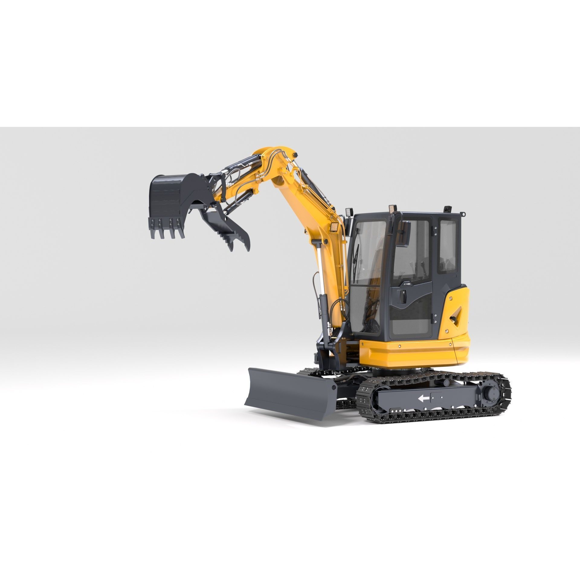 Mini Excavator 3D Model – Rigged and Animated for Games, FBX - View 38