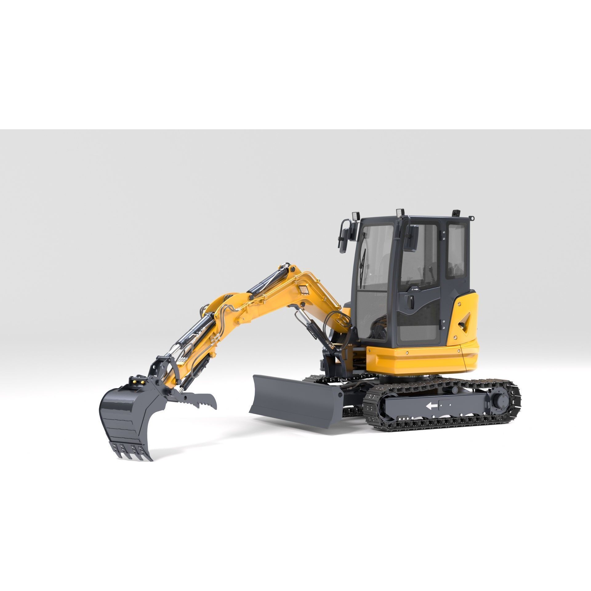 Mini Excavator 3D Model – Rigged and Animated for Games, FBX - View 39