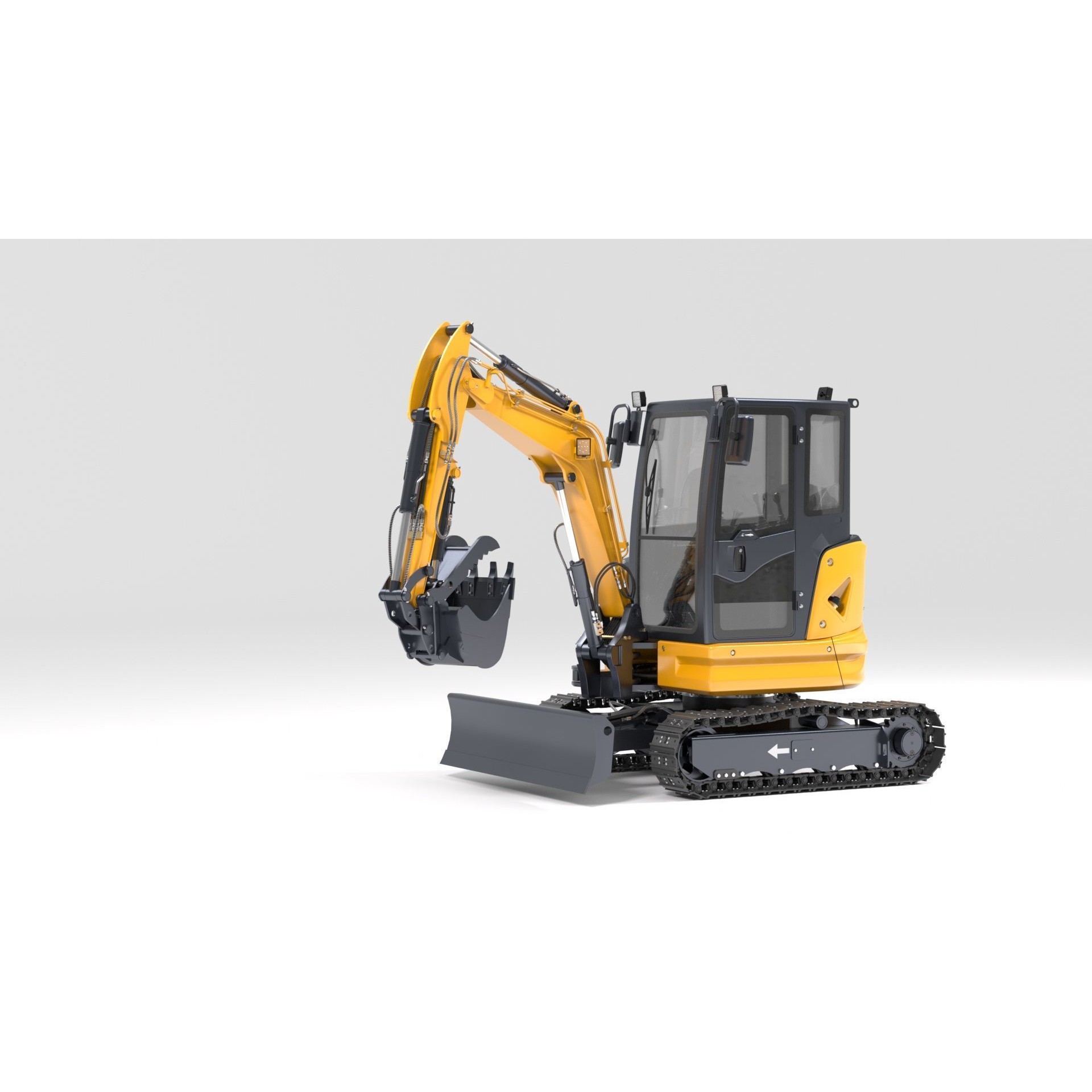 Mini Excavator 3D Model – Rigged and Animated for Games, FBX - View 56