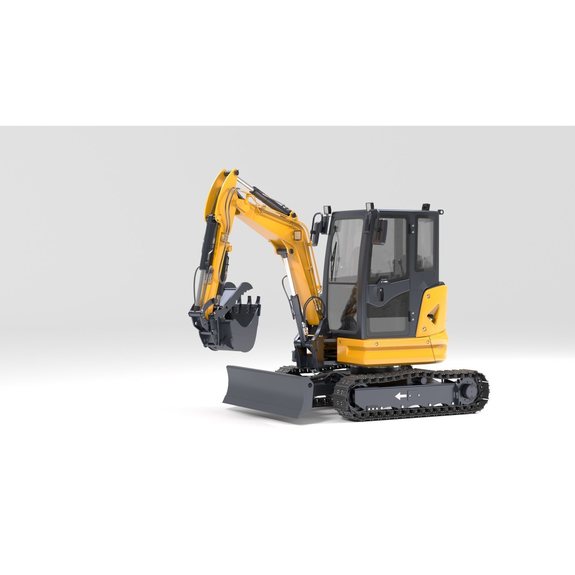 Mini Excavator 3D Model – Rigged and Animated for Games, FBX - View 57