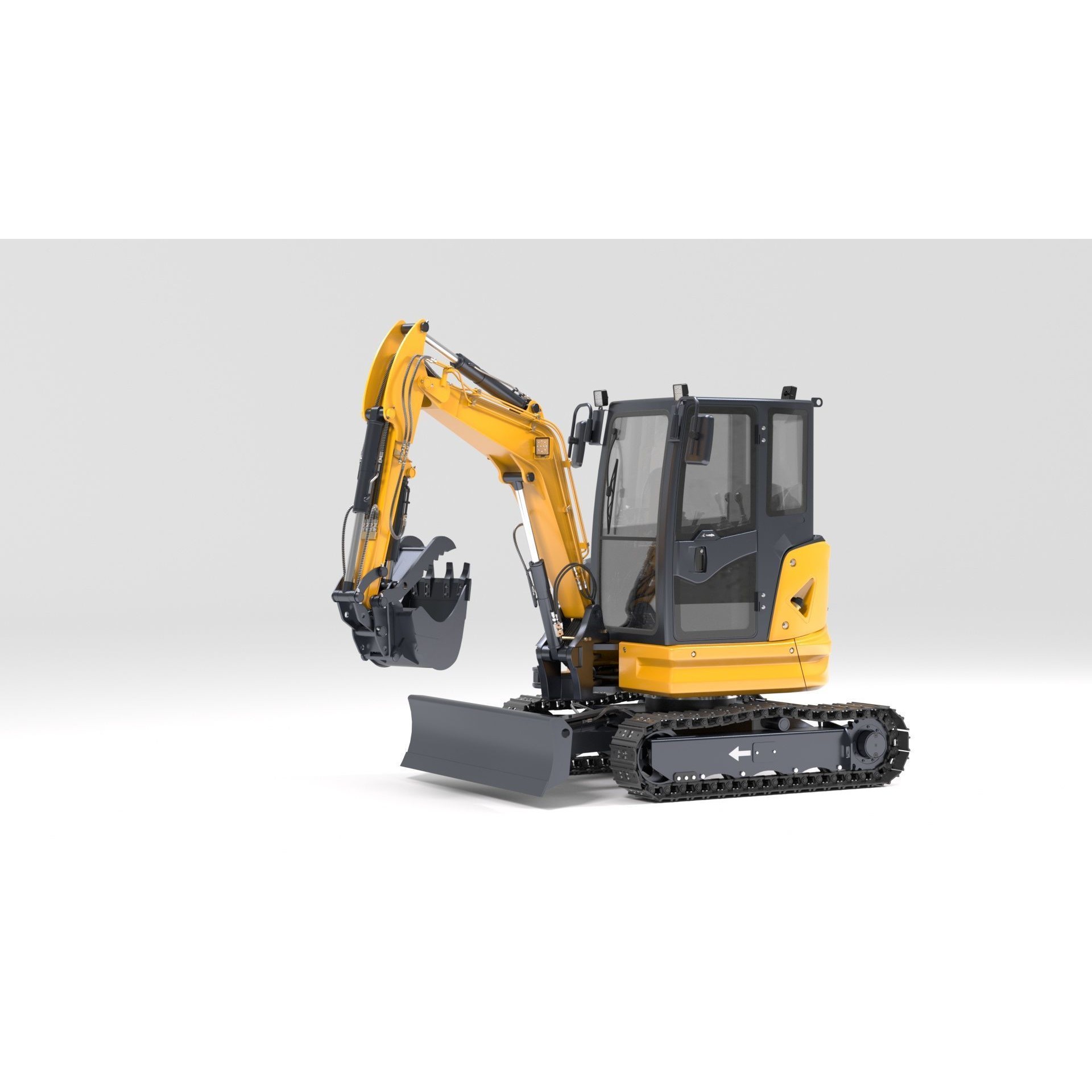 Mini Excavator 3D Model – Rigged and Animated for Games, FBX - View 59