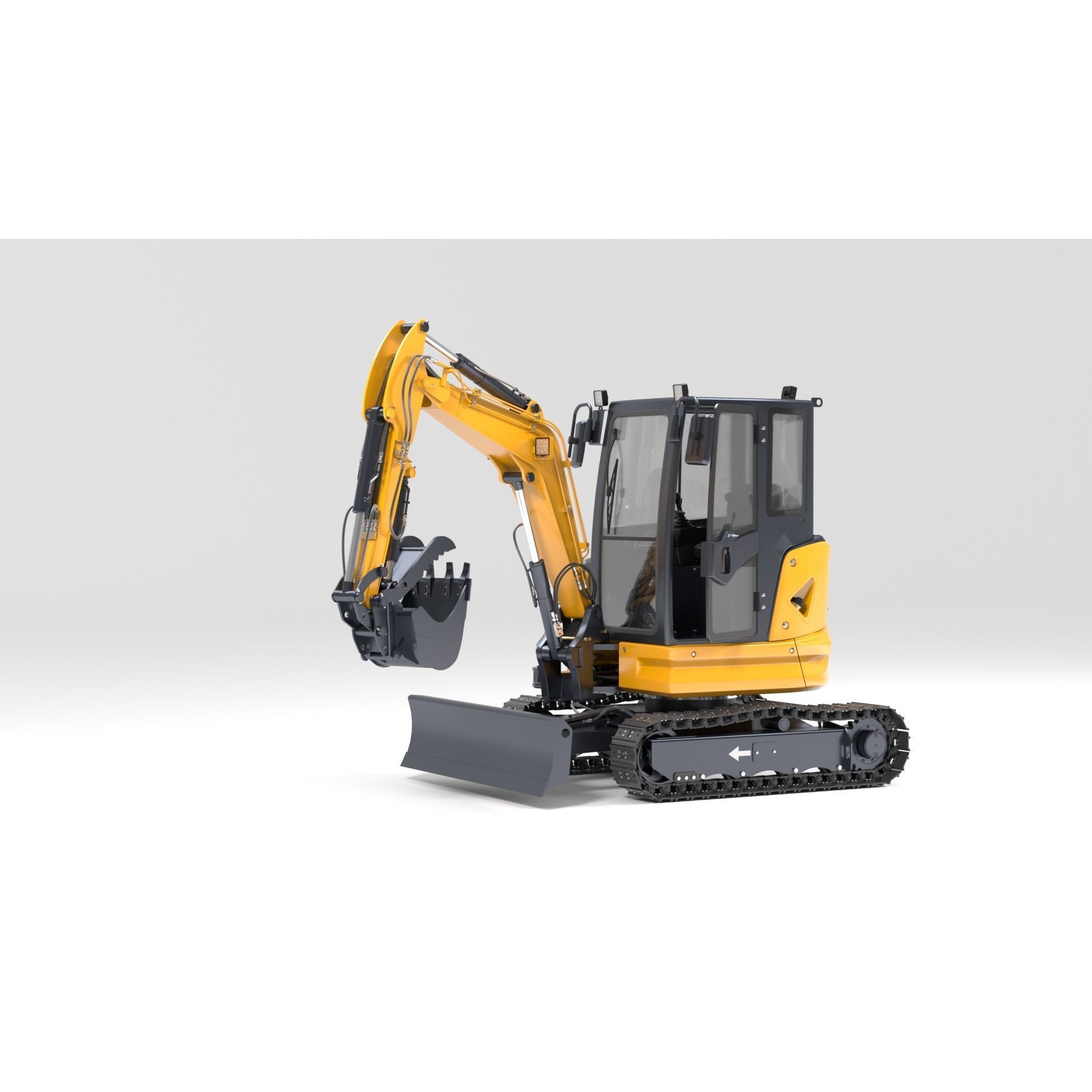 Mini Excavator 3D Model – Rigged and Animated for Games, FBX - View 60