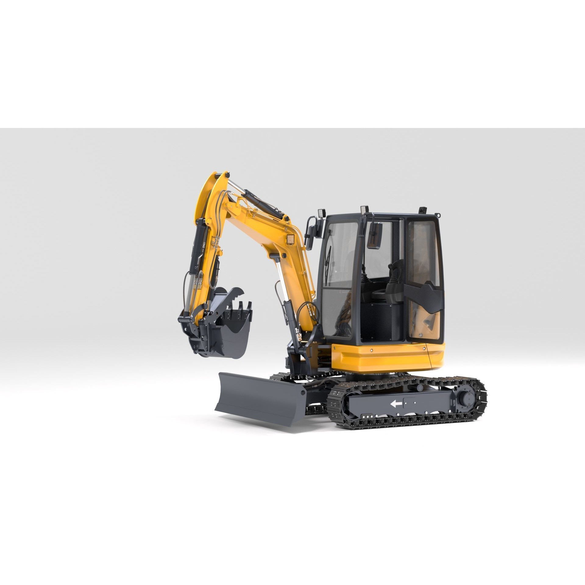 Mini Excavator 3D Model – Rigged and Animated for Games, FBX - View 61