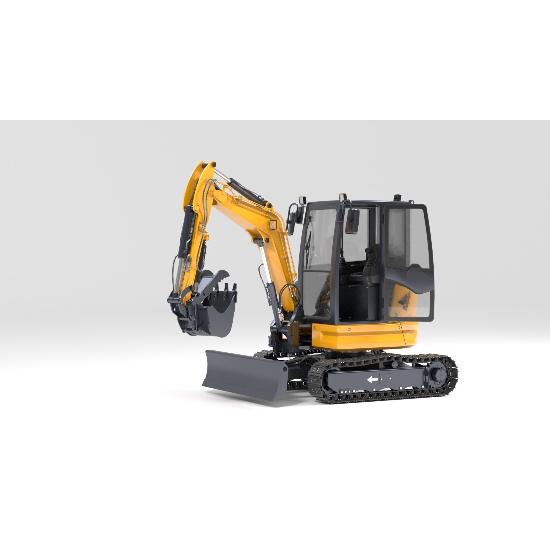 Mini Excavator 3D Model – Rigged and Animated for Games, FBX - View 62
