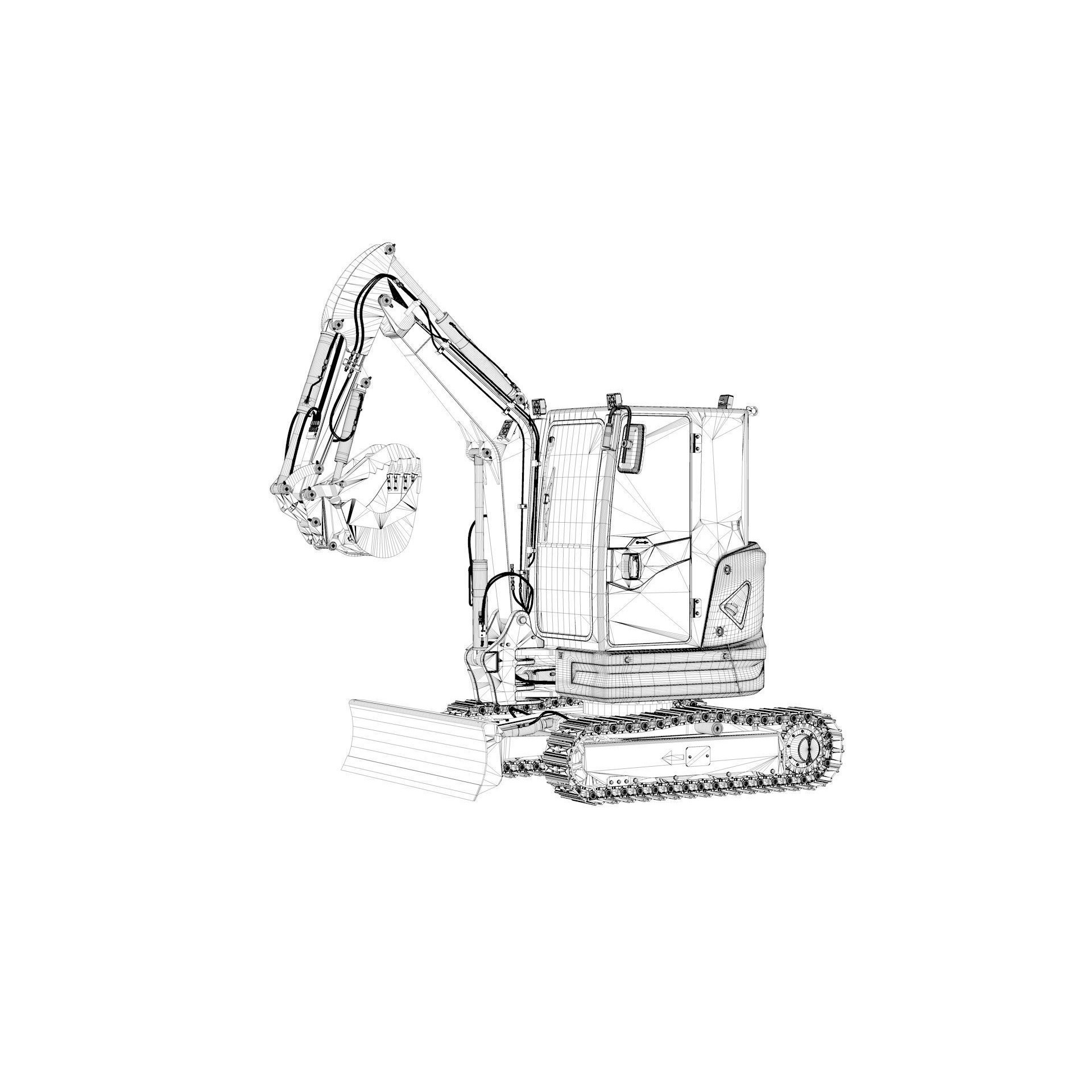 Mini Excavator 3D Model – Rigged and Animated for Games, FBX - View 66