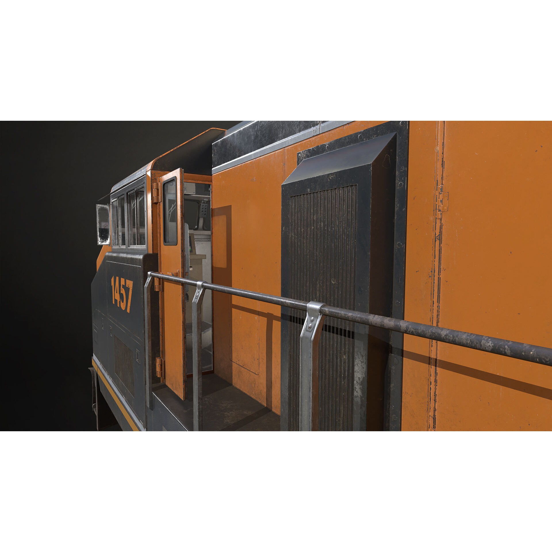 Diesel Locomotive 3D Model – Low Poly Game Asset, FBX, PBR Textures - View 12