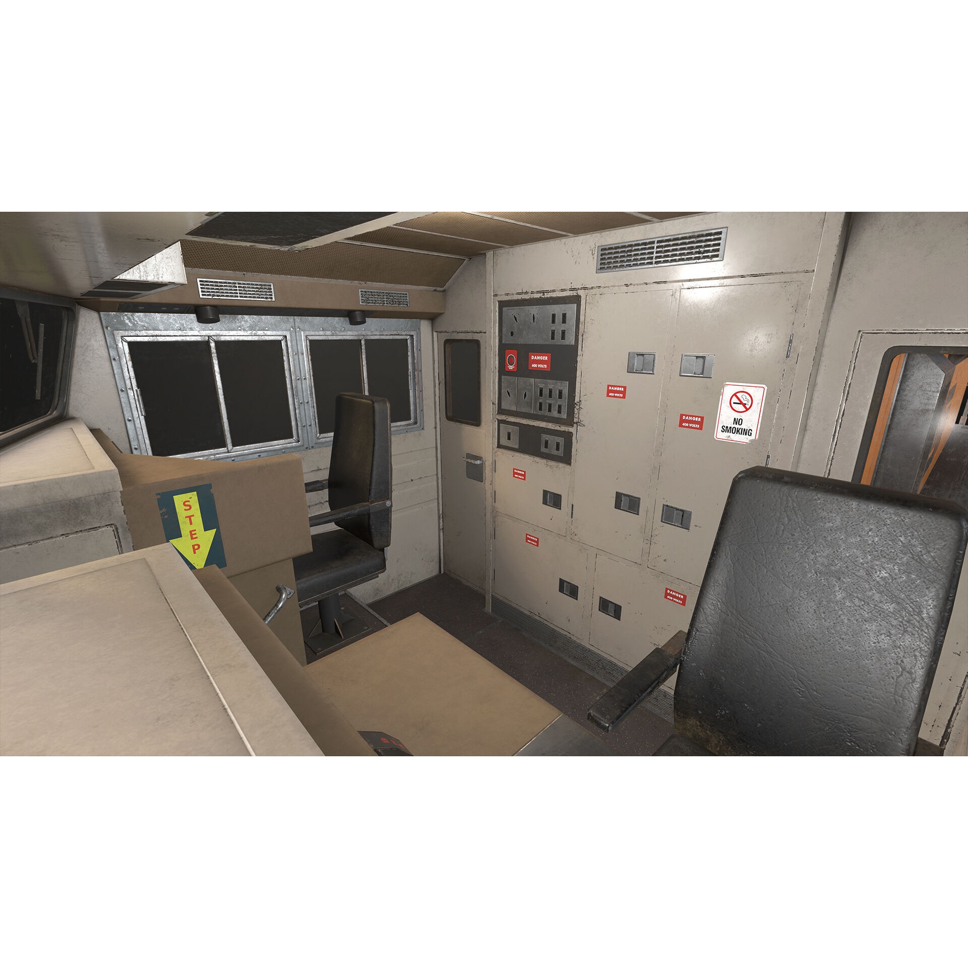 Diesel Locomotive 3D Model – Low Poly Game Asset, FBX, PBR Textures - View 14