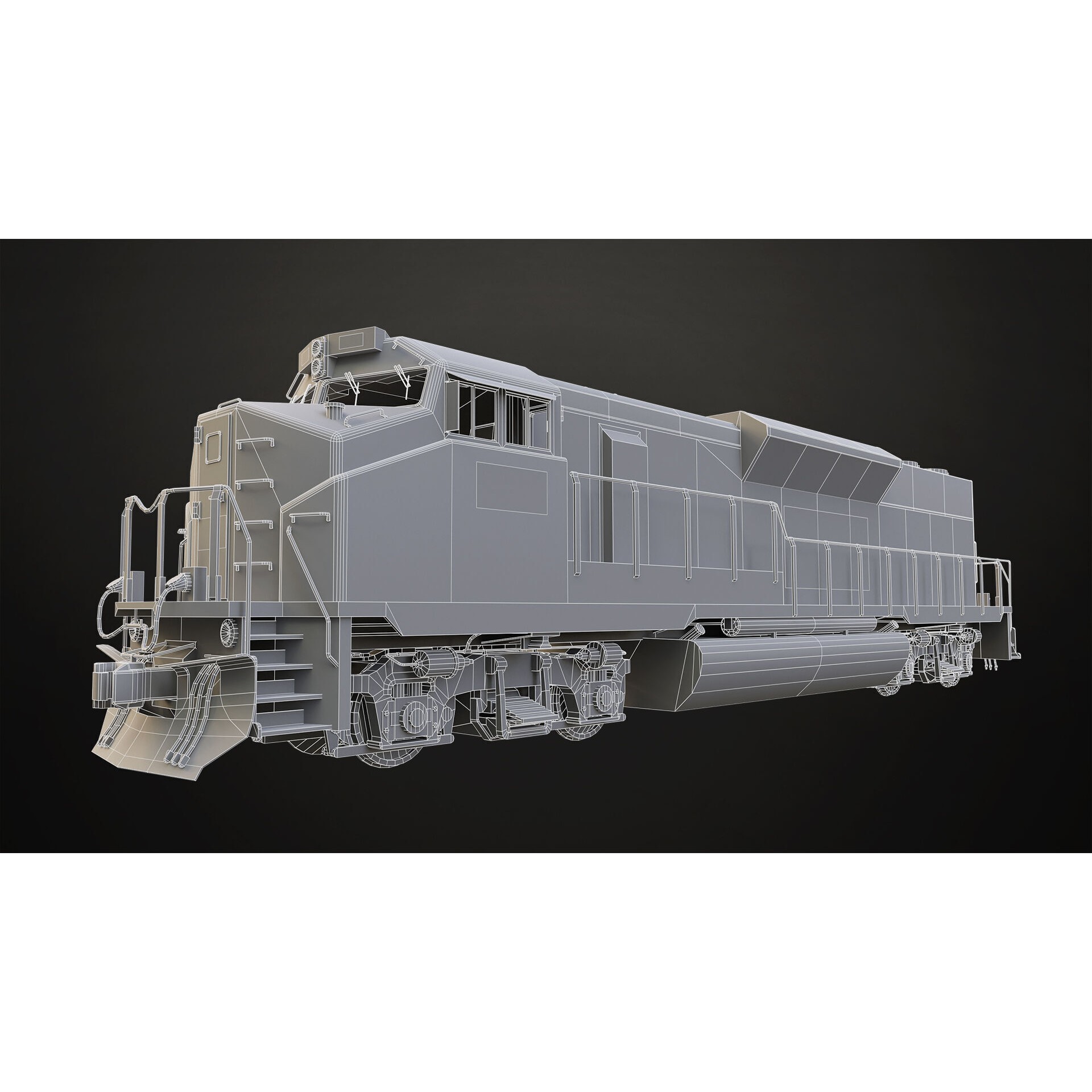Diesel Locomotive 3D Model – Low Poly Game Asset, FBX, PBR Textures - View 17