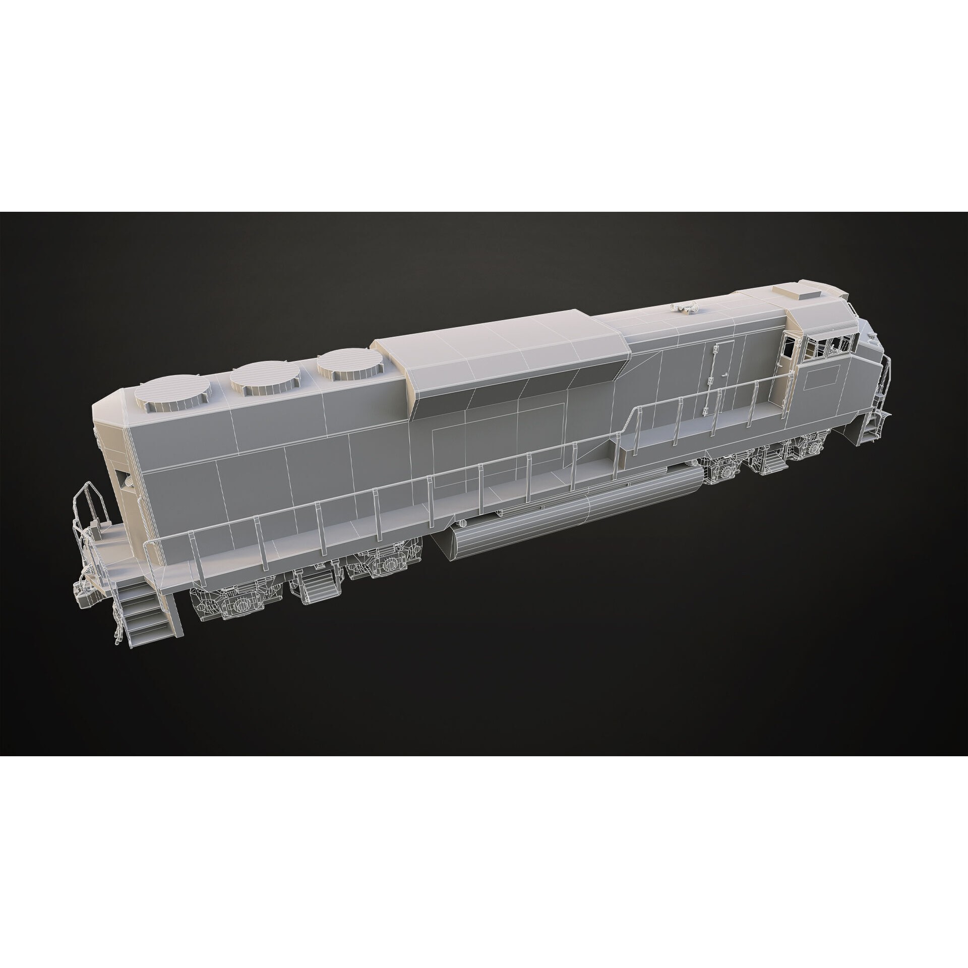 Diesel Locomotive 3D Model – Low Poly Game Asset, FBX, PBR Textures - View 18