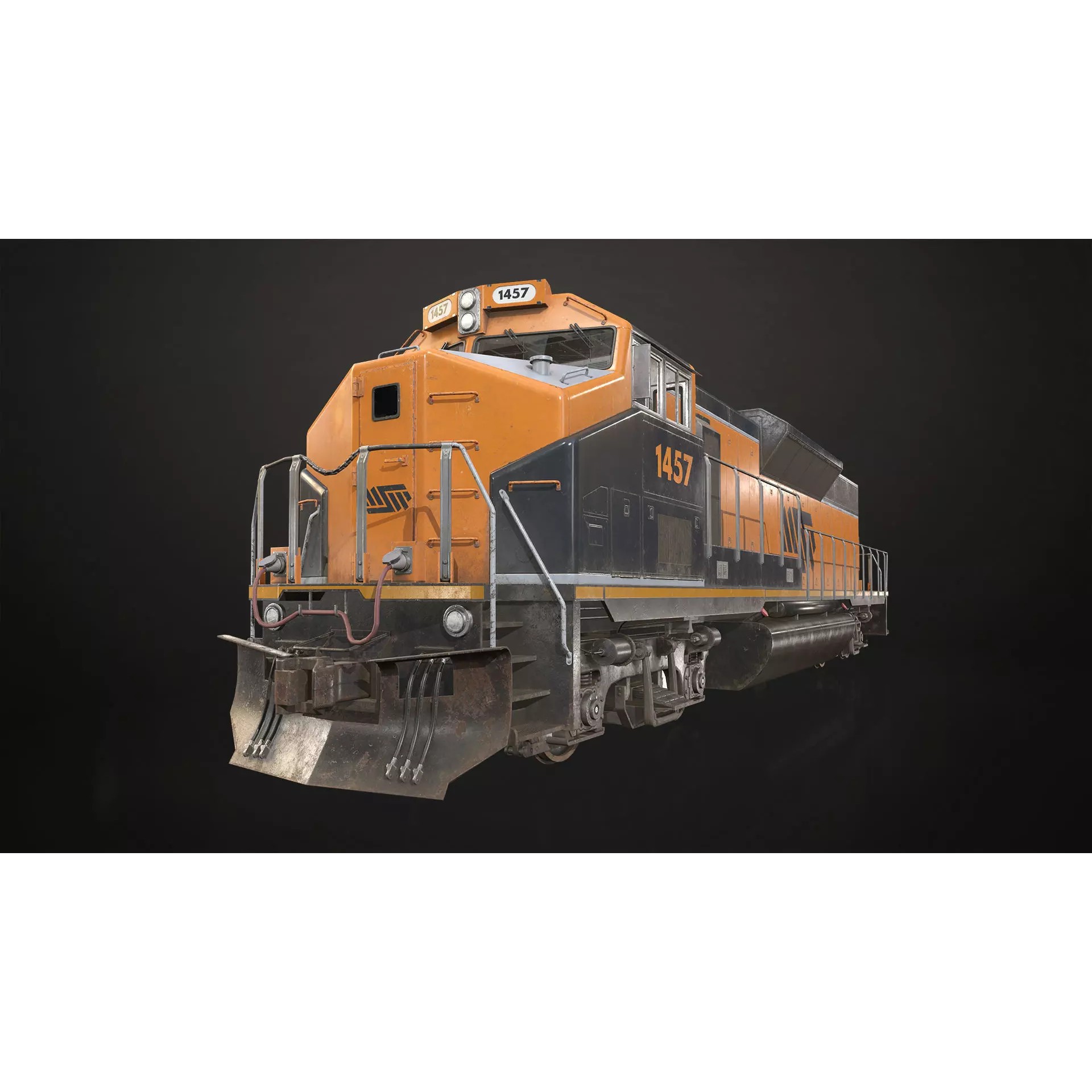 Diesel Locomotive 3D Model – Low Poly Game Asset, FBX, PBR Textures - View 2