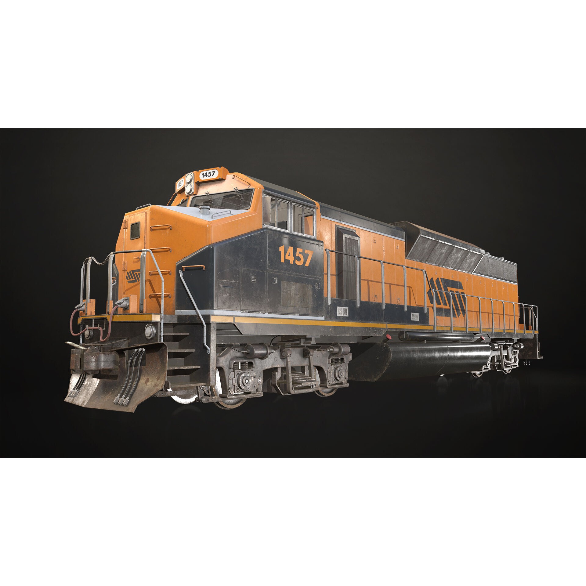 Diesel Locomotive 3D Model – Low Poly Game Asset, FBX, PBR Textures - View 3