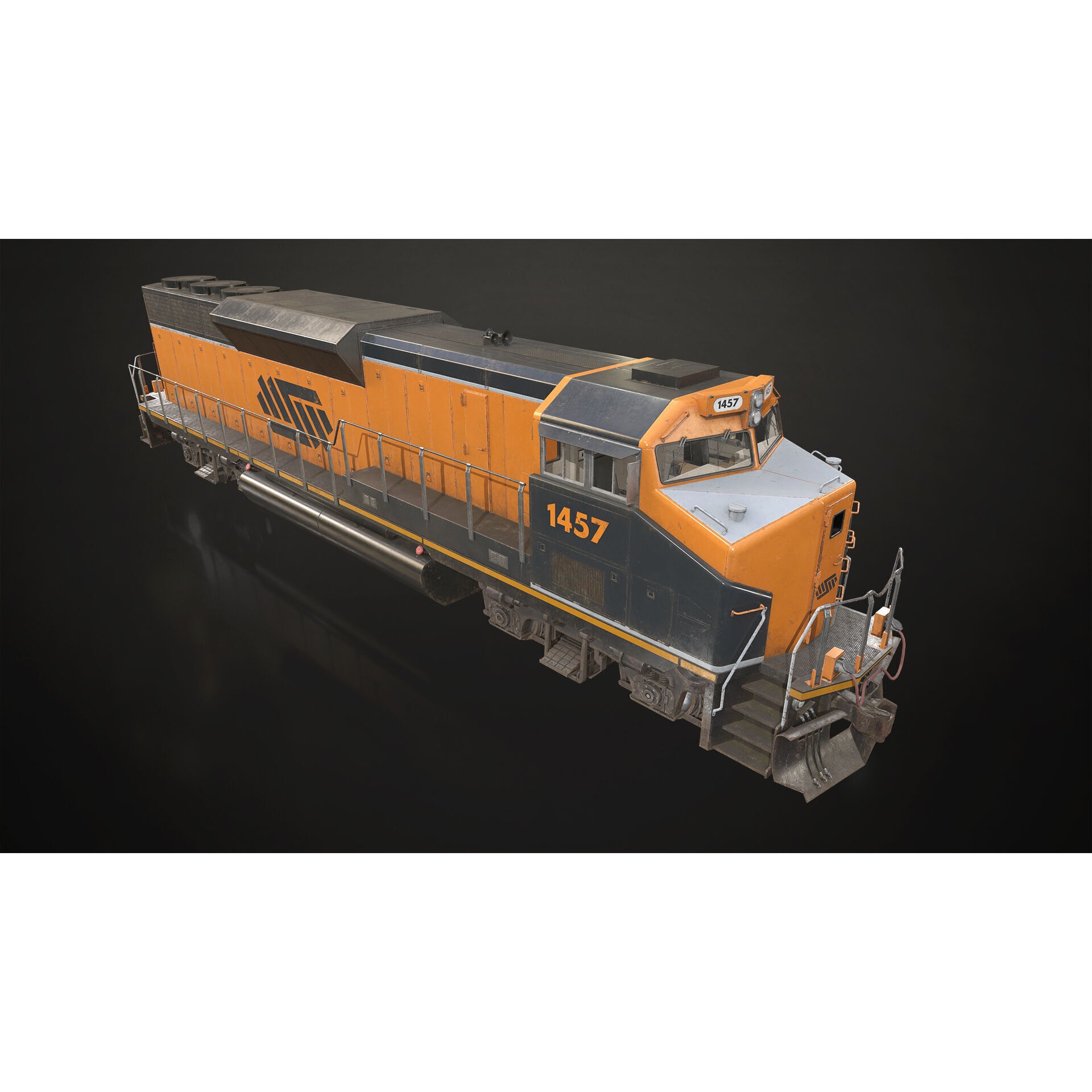 Diesel Locomotive 3D Model – Low Poly Game Asset, FBX, PBR Textures - View 5
