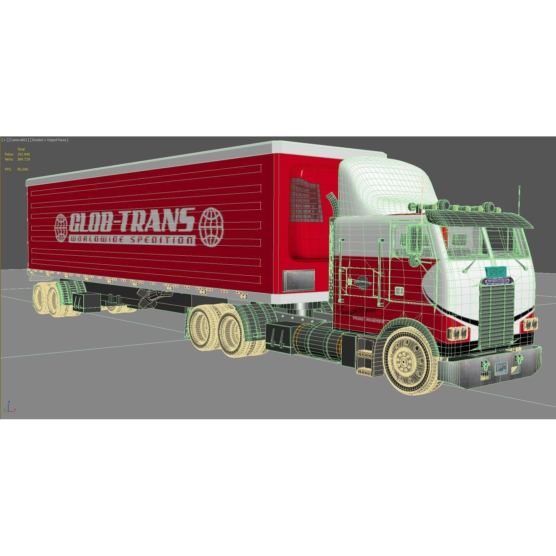 Freightliner FLT 8664 3D Model – High-Detail Truck Asset, FBX, OBJ - View 10