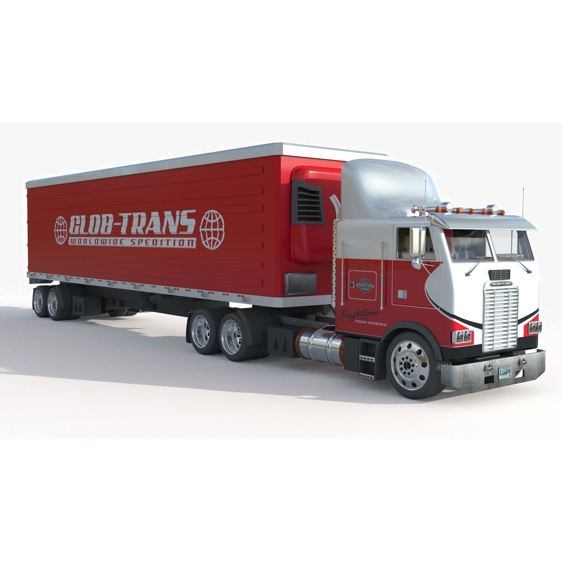 Freightliner FLT 8664 3D Model – High-Detail Truck Asset, FBX, OBJ - View 3