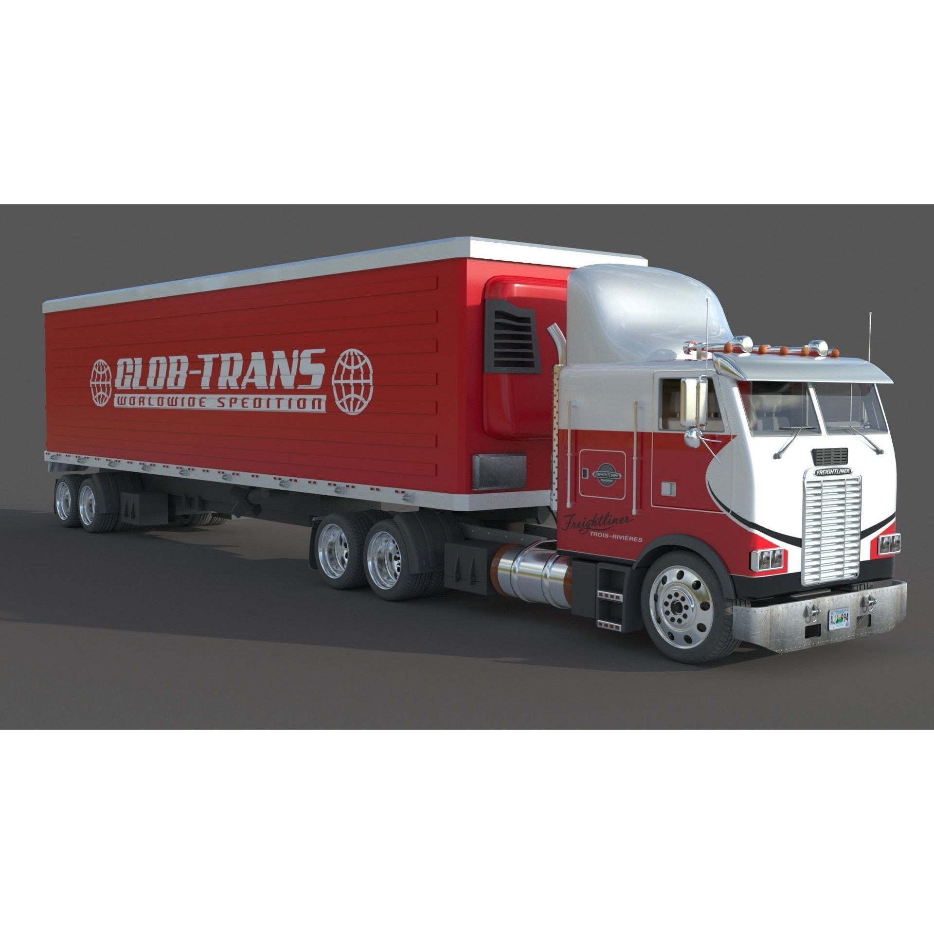 Freightliner FLT 8664 3D Model – High-Detail Truck Asset, FBX, OBJ - View 4