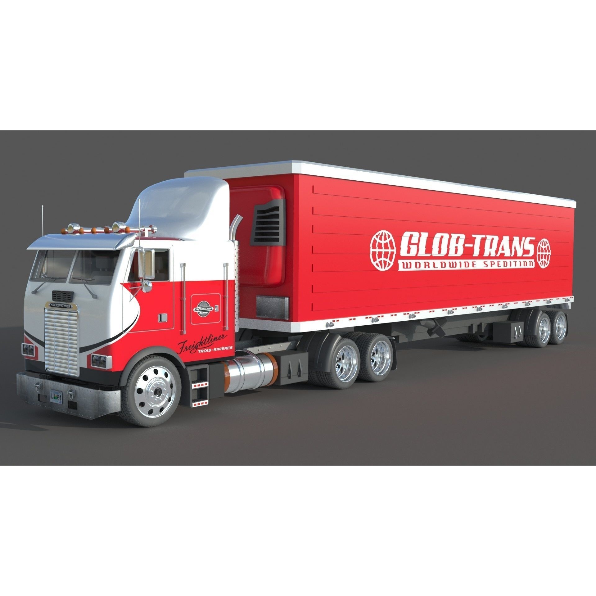 Freightliner FLT 8664 3D Model – High-Detail Truck Asset, FBX, OBJ - View 6