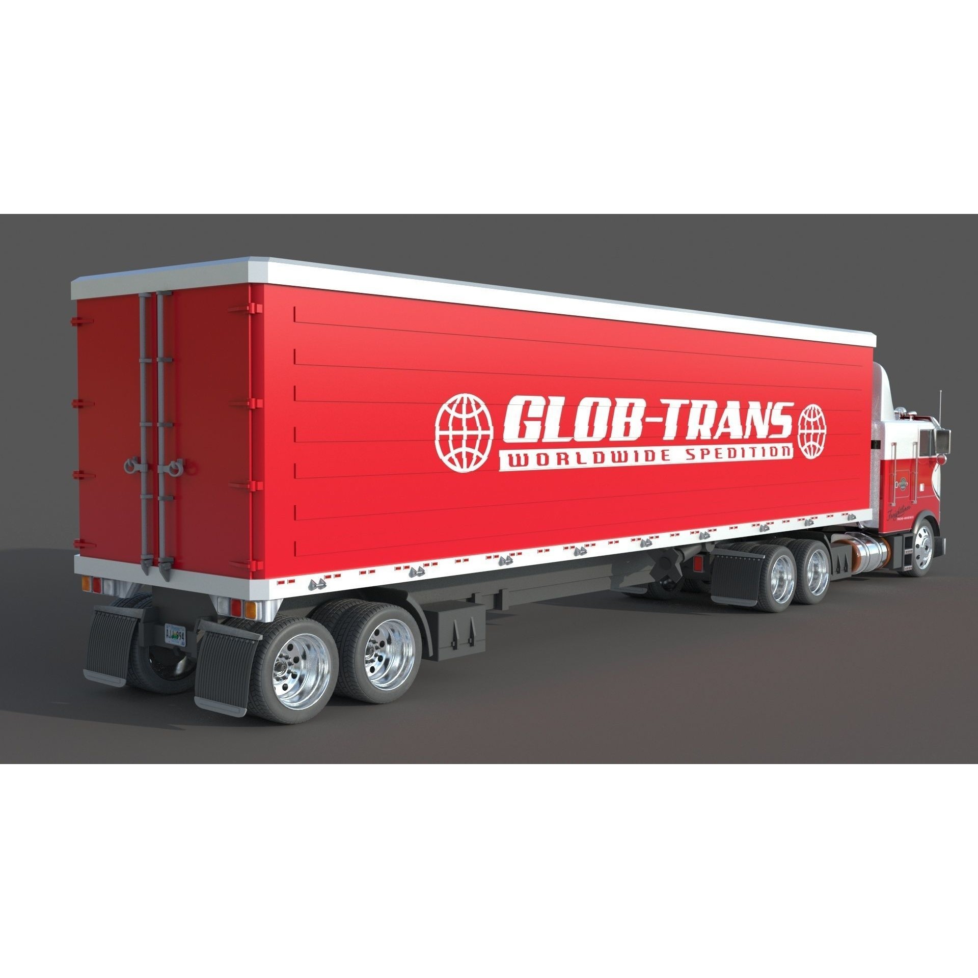 Freightliner FLT 8664 3D Model – High-Detail Truck Asset, FBX, OBJ - View 8