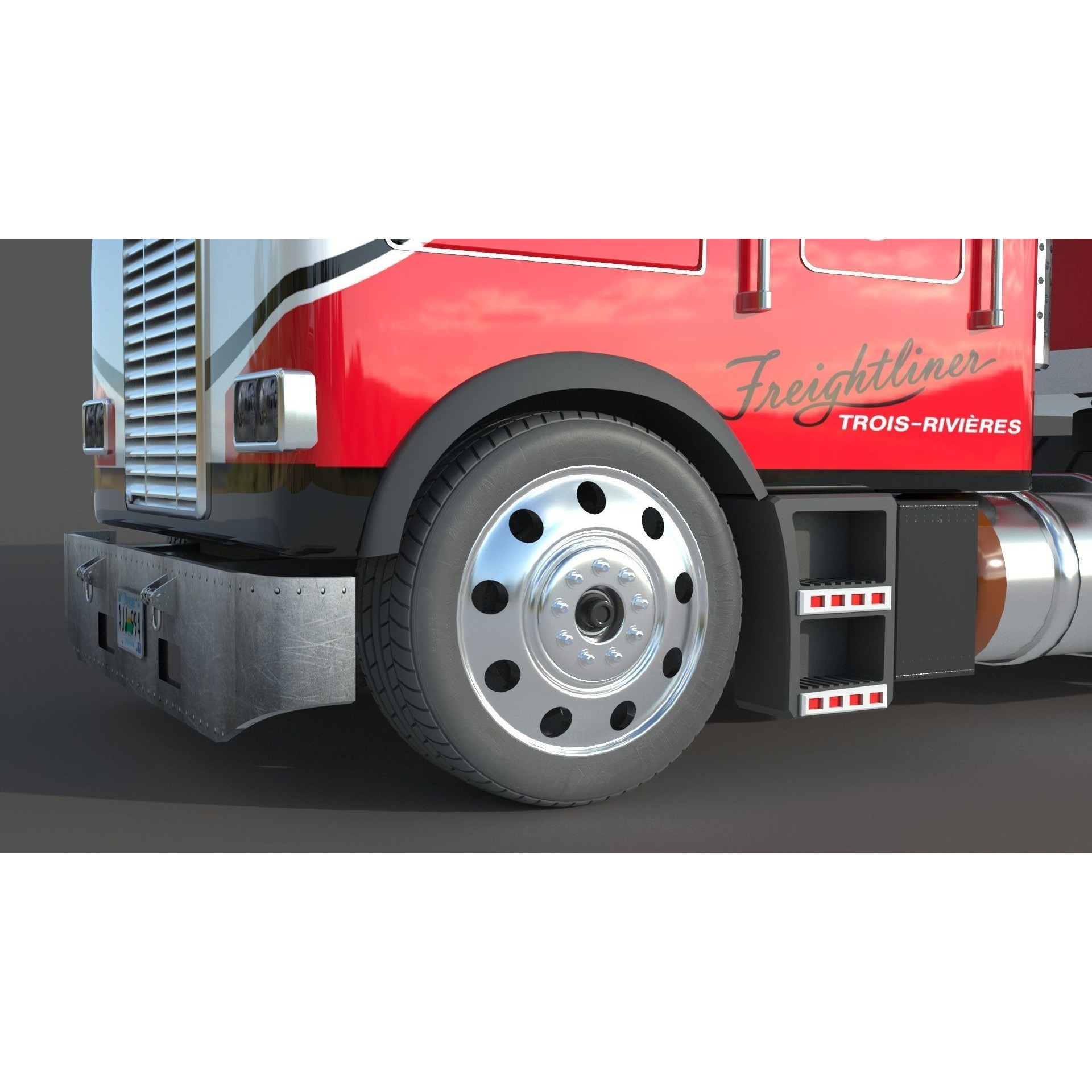 Freightliner FLT 8664 3D Model – High-Detail Truck Asset, FBX, OBJ - View 9