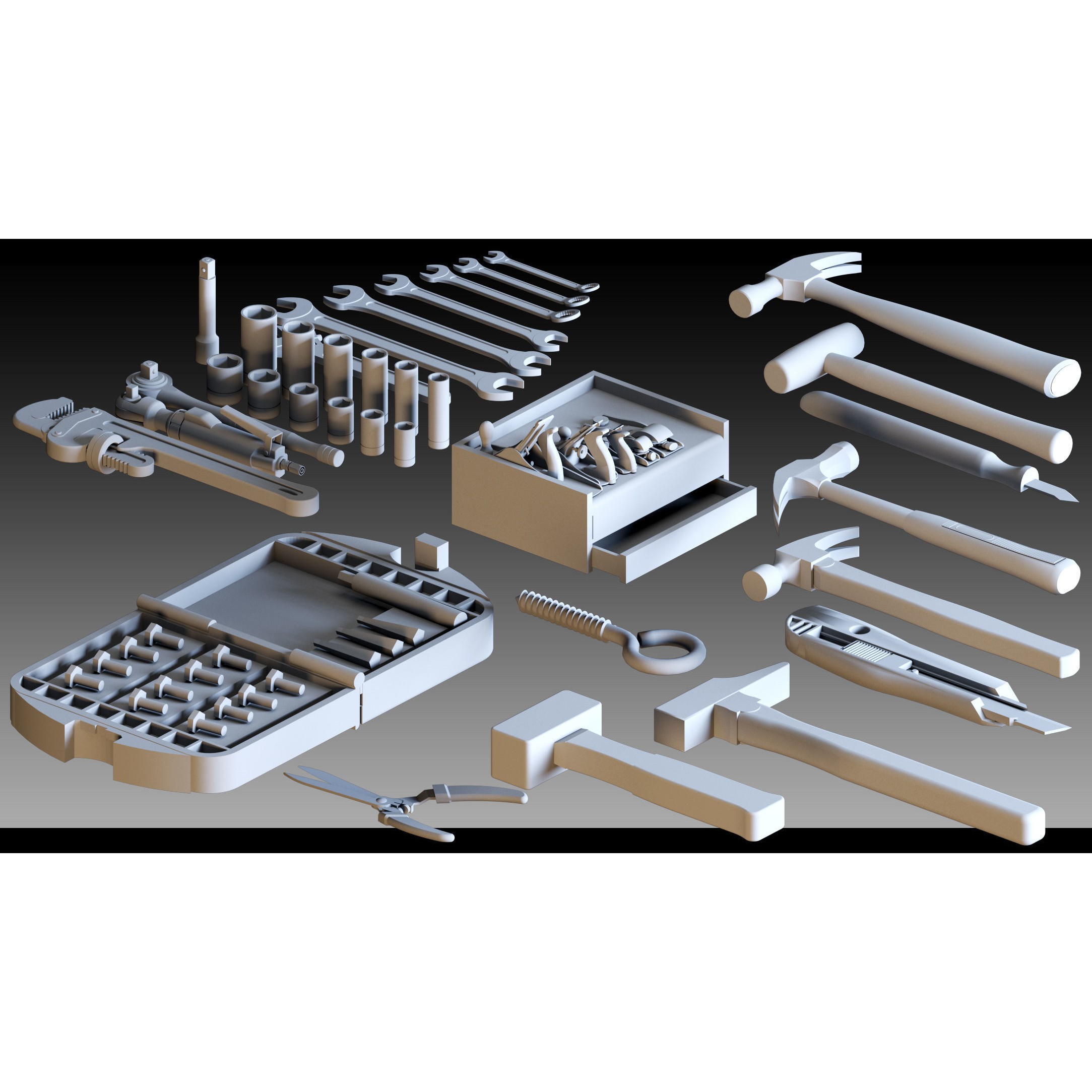 Industrial Tools 3D Model – High Detail Kitbash, FBX & OBJ Formats - View 5