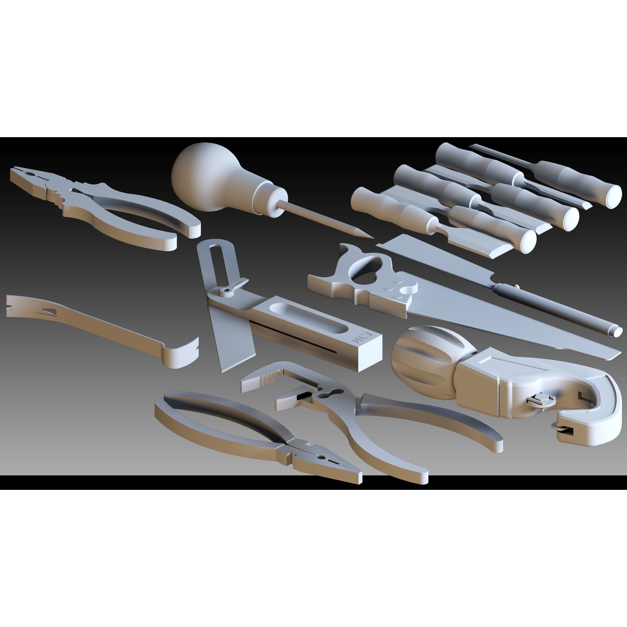 Industrial Tools 3D Model – High Detail Kitbash, FBX & OBJ Formats - View 7
