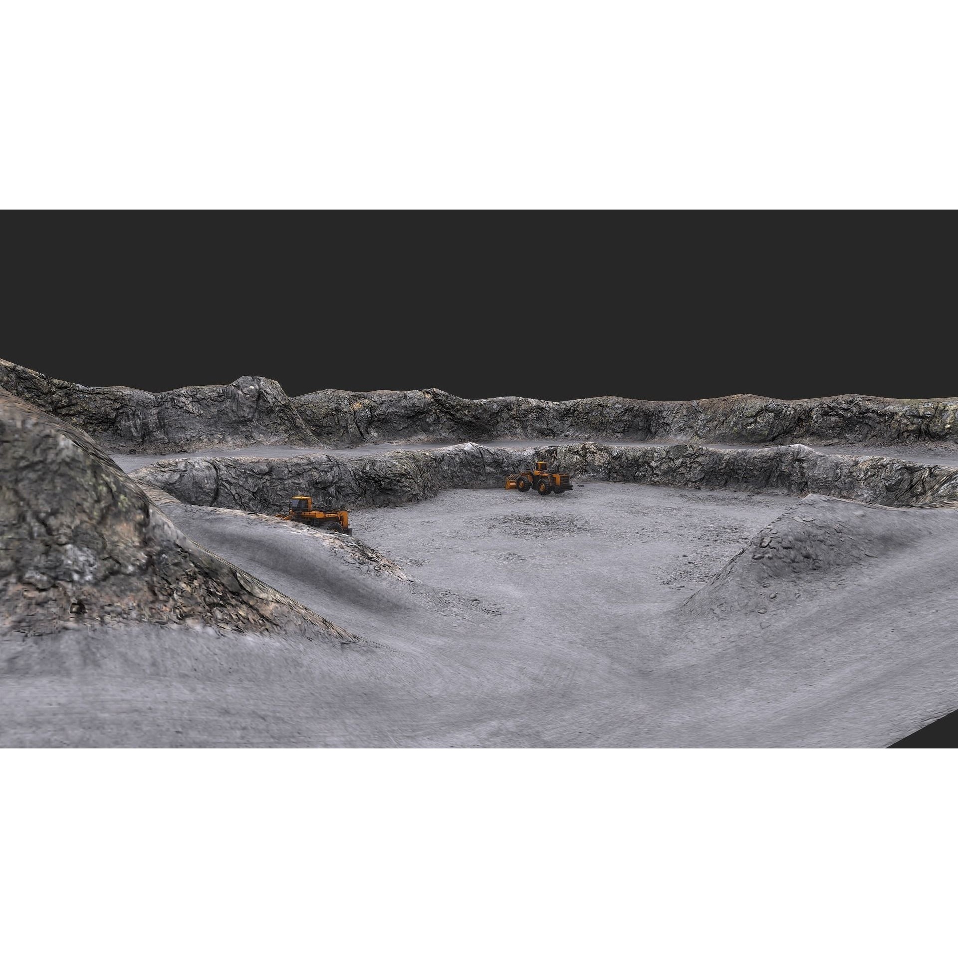 Mine Quarry 3D Model – Low Poly Industrial Asset, FBX, OBJ - View 11