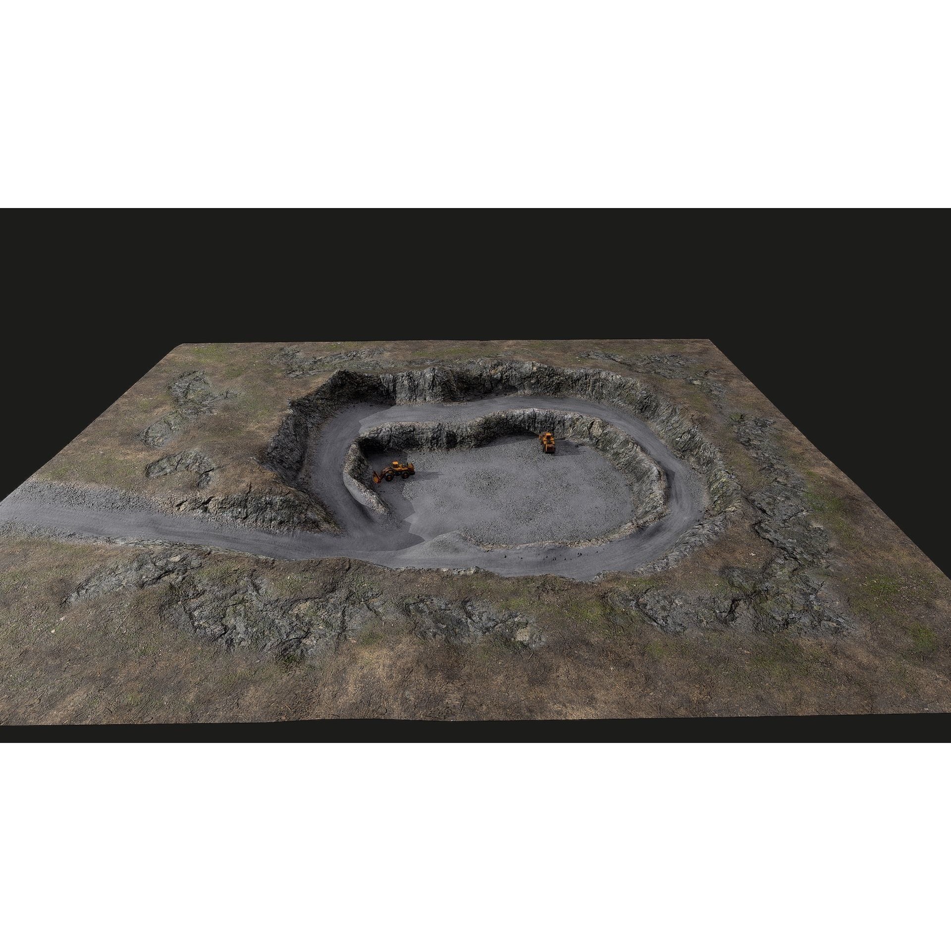 Mine Quarry 3D Model – Low Poly Industrial Asset, FBX, OBJ - View 12