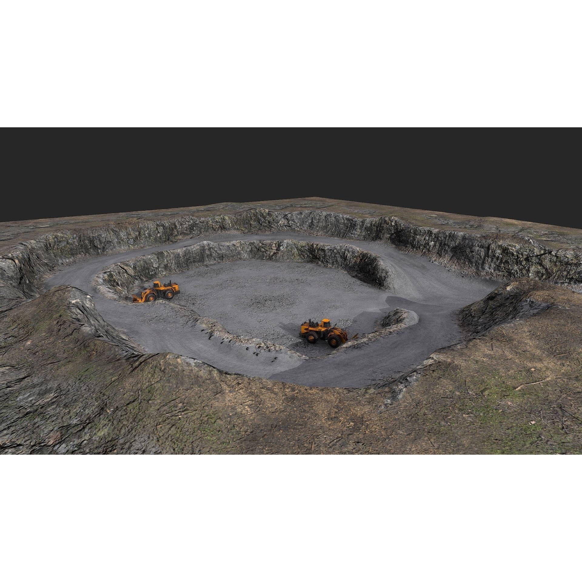 Mine Quarry 3D Model – Low Poly Industrial Asset, FBX, OBJ - View 13
