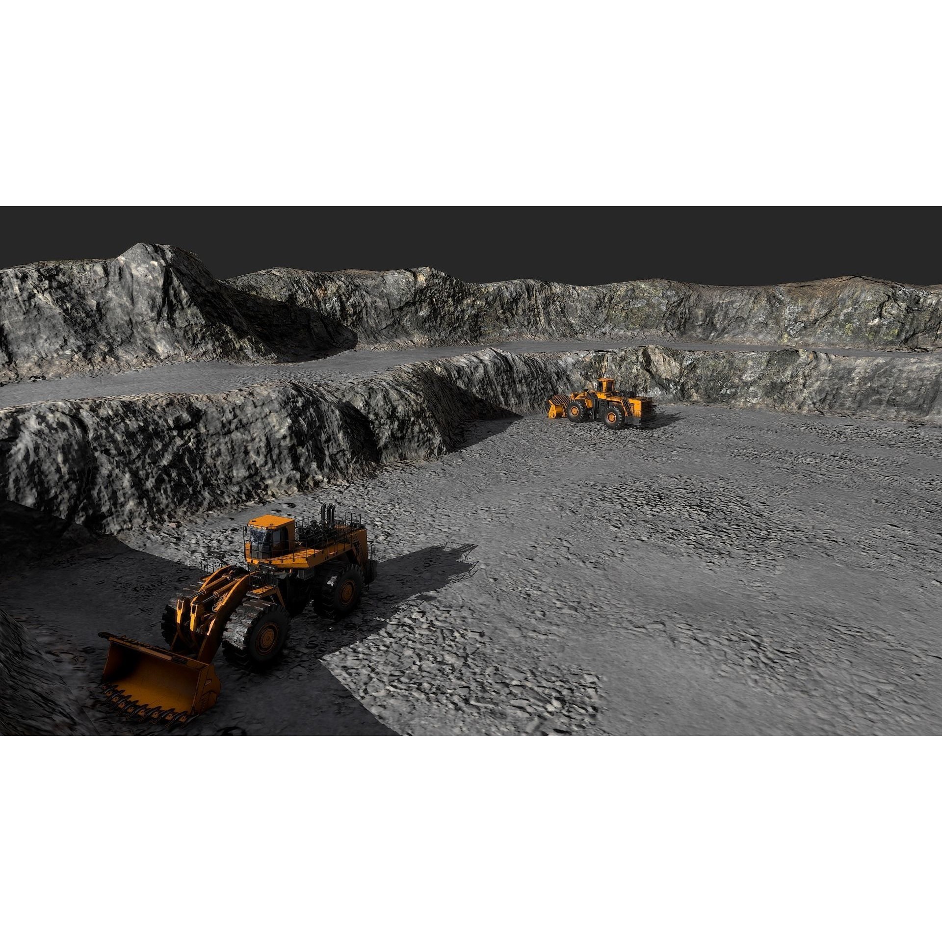 Mine Quarry 3D Model – Low Poly Industrial Asset, FBX, OBJ - View 4