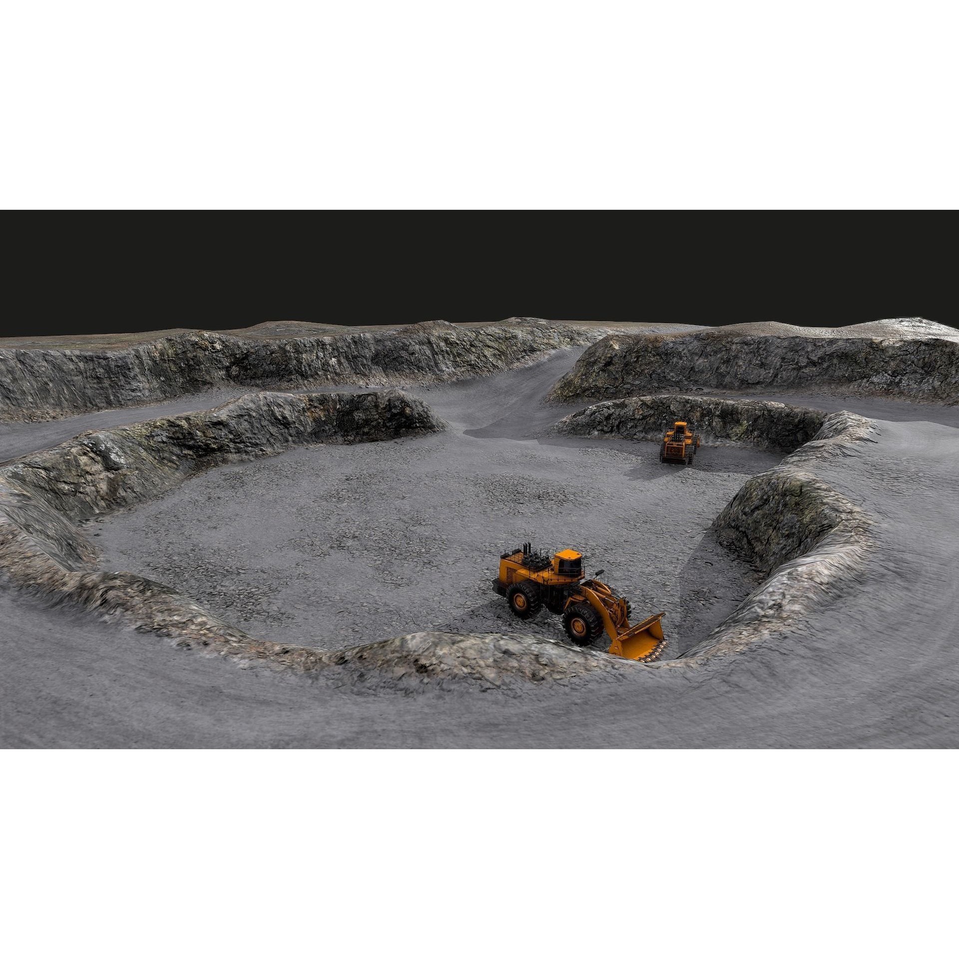 Mine Quarry 3D Model – Low Poly Industrial Asset, FBX, OBJ - View 6
