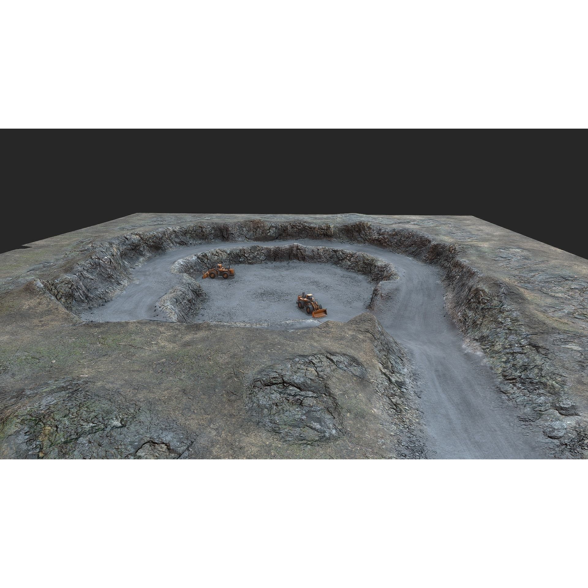 Mine Quarry 3D Model – Low Poly Industrial Asset, FBX, OBJ - View 9
