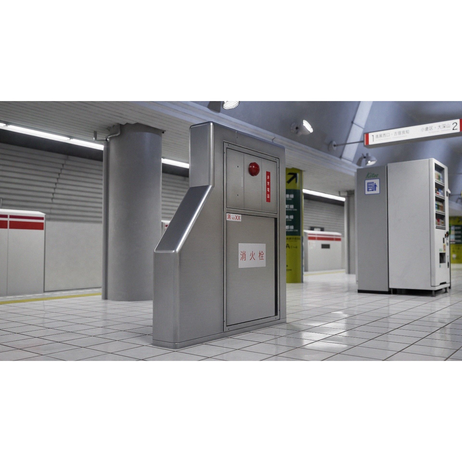 Tokyo Metro Station - Low-Poly Game-Ready 3D Model - View 10