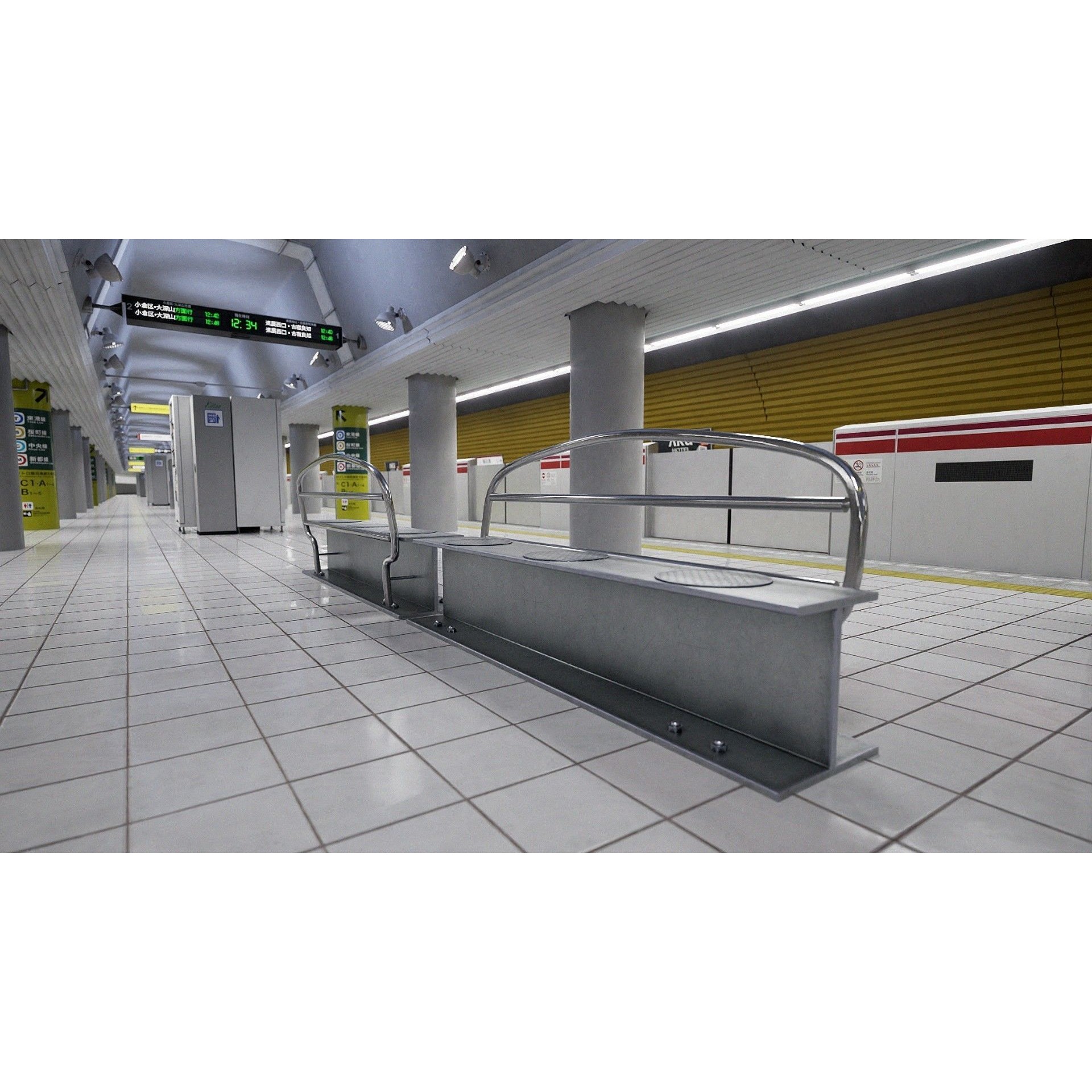 Tokyo Metro Station - Low-Poly Game-Ready 3D Model - View 19