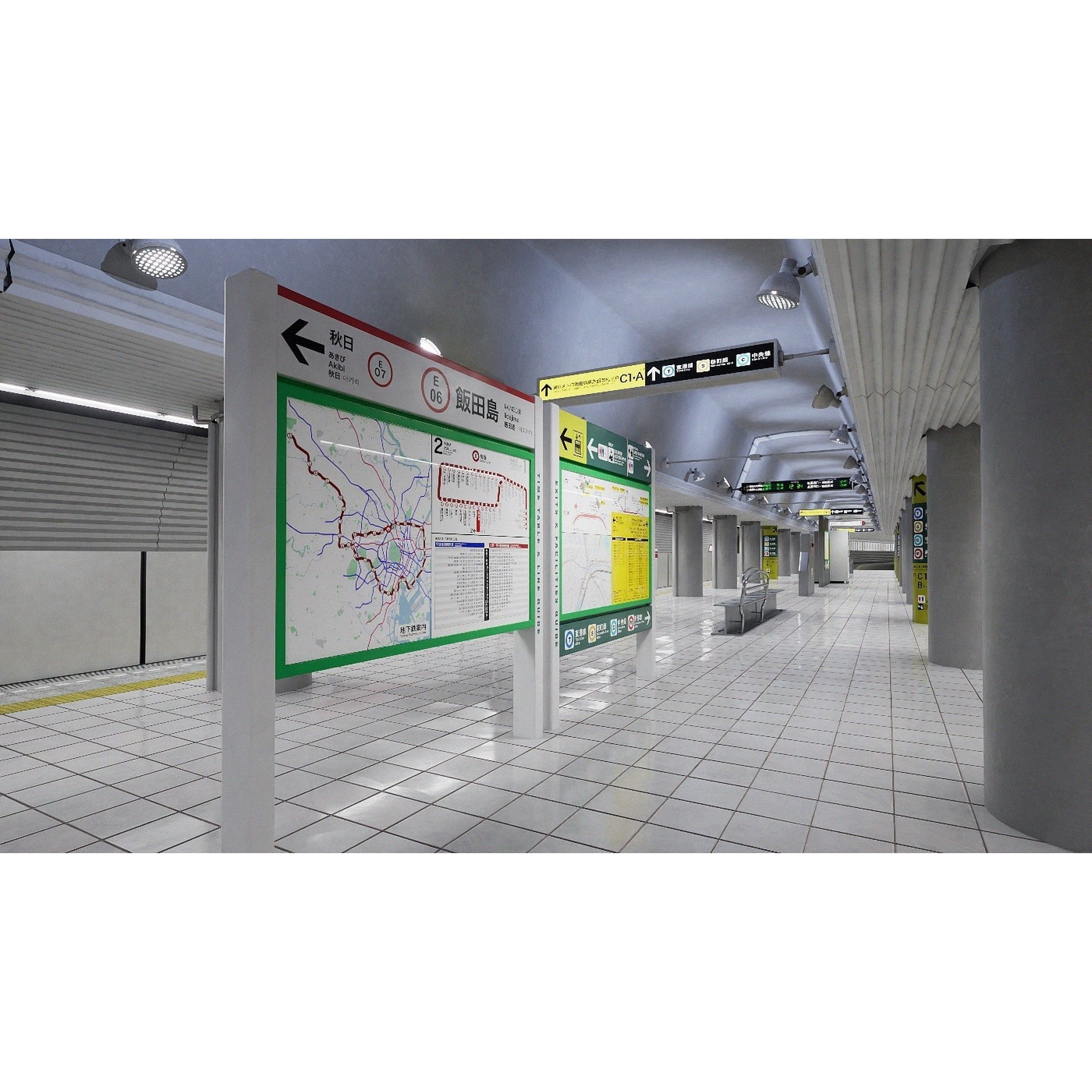 Tokyo Metro Station - Low-Poly Game-Ready 3D Model - View 20
