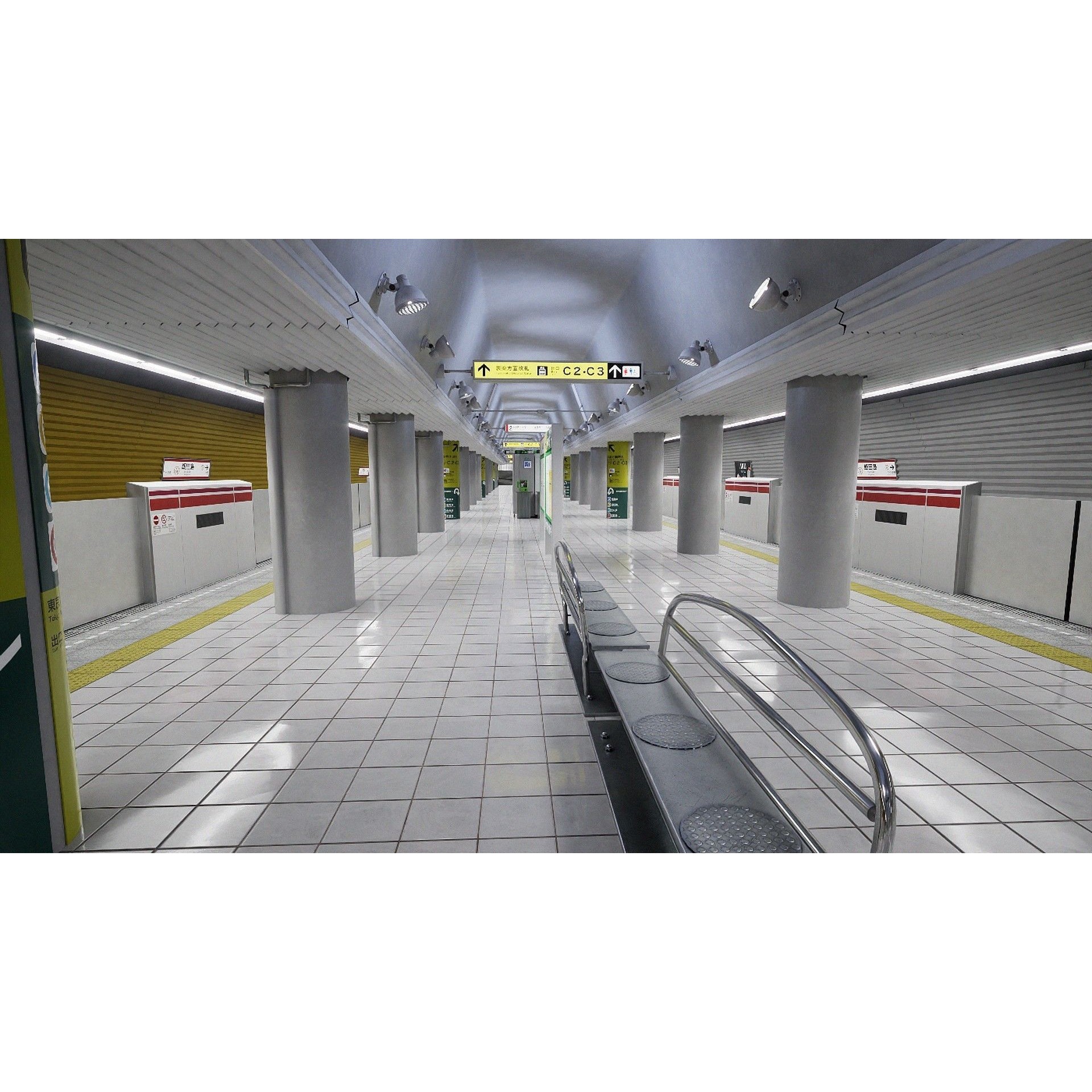 Tokyo Metro Station - Low-Poly Game-Ready 3D Model - View 21