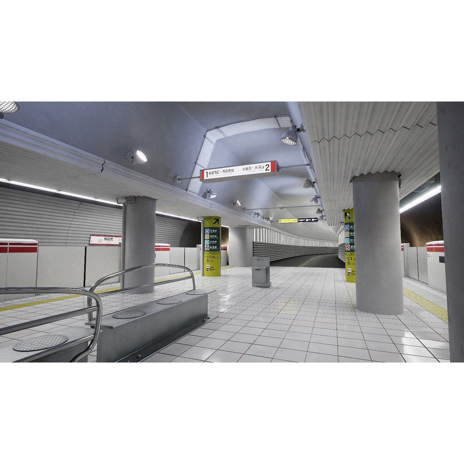Tokyo Metro Station - Low-Poly Game-Ready 3D Model - View 22