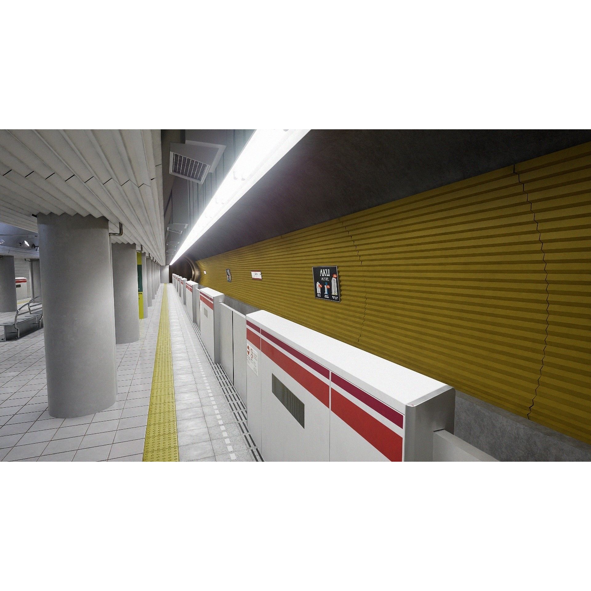 Tokyo Metro Station - Low-Poly Game-Ready 3D Model - View 23