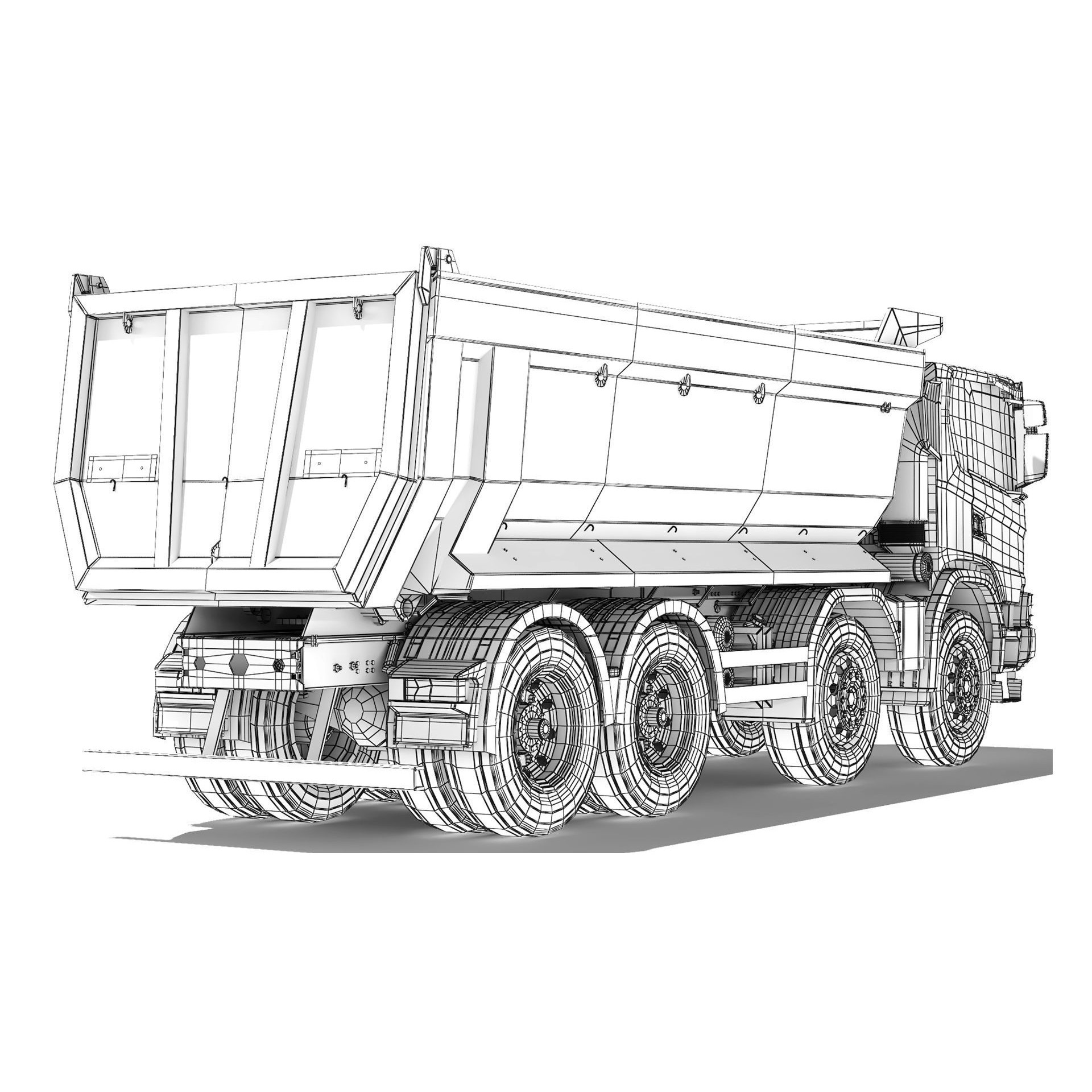 Truck G500 XT 3D Model – High Poly Tipper for Construction, FBX