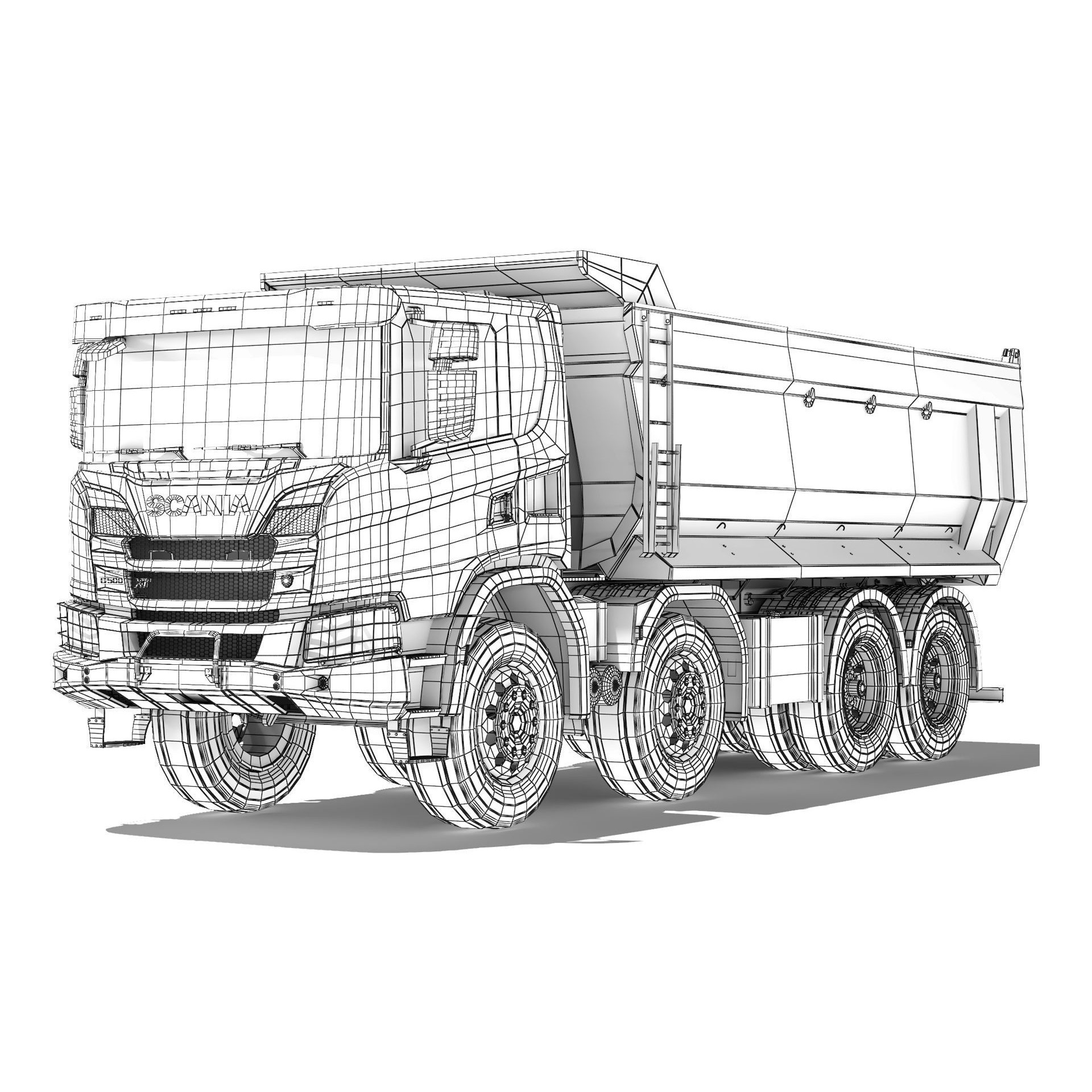 Truck G500 XT 3D Model – High Poly Tipper for Construction, FBX - View 10