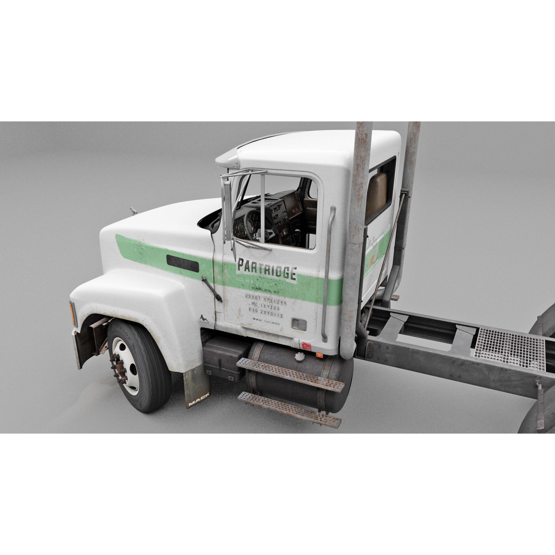 CH Semi Truck 3D Model – Game Ready Low Poly Asset, FBX - View 14