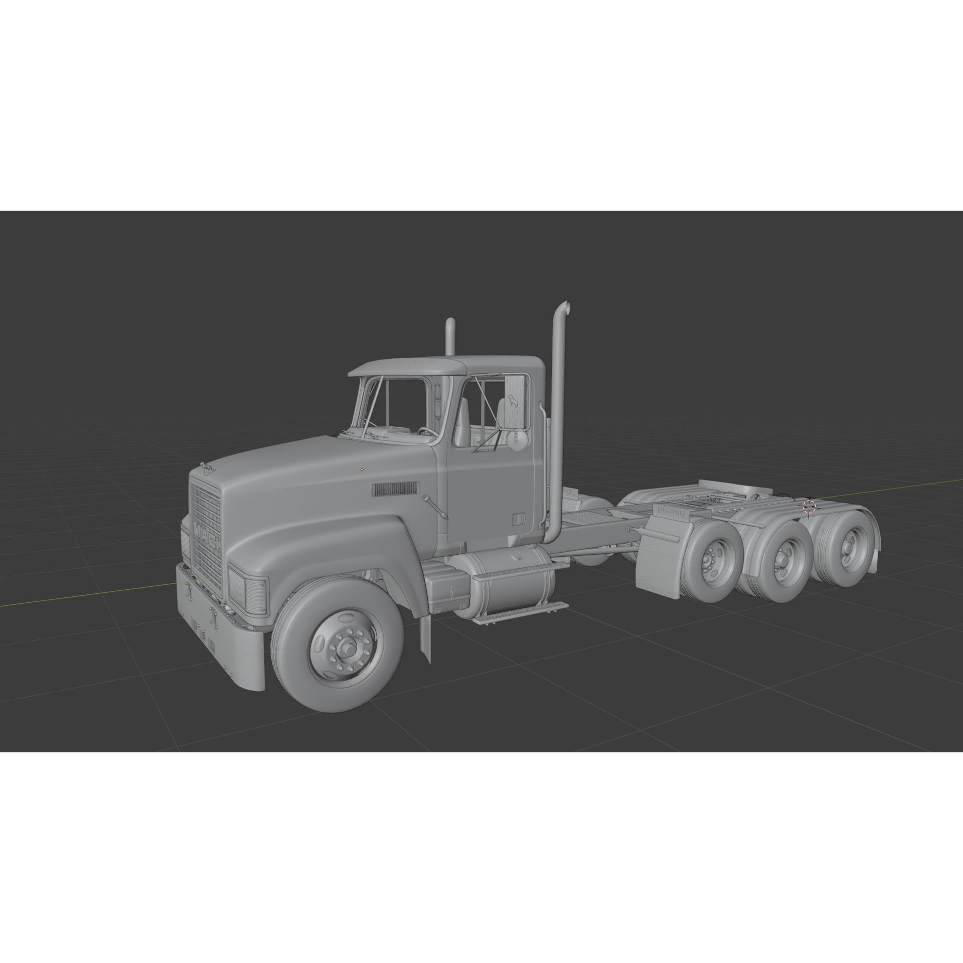 CH Semi Truck 3D Model – Game Ready Low Poly Asset, FBX - View 16