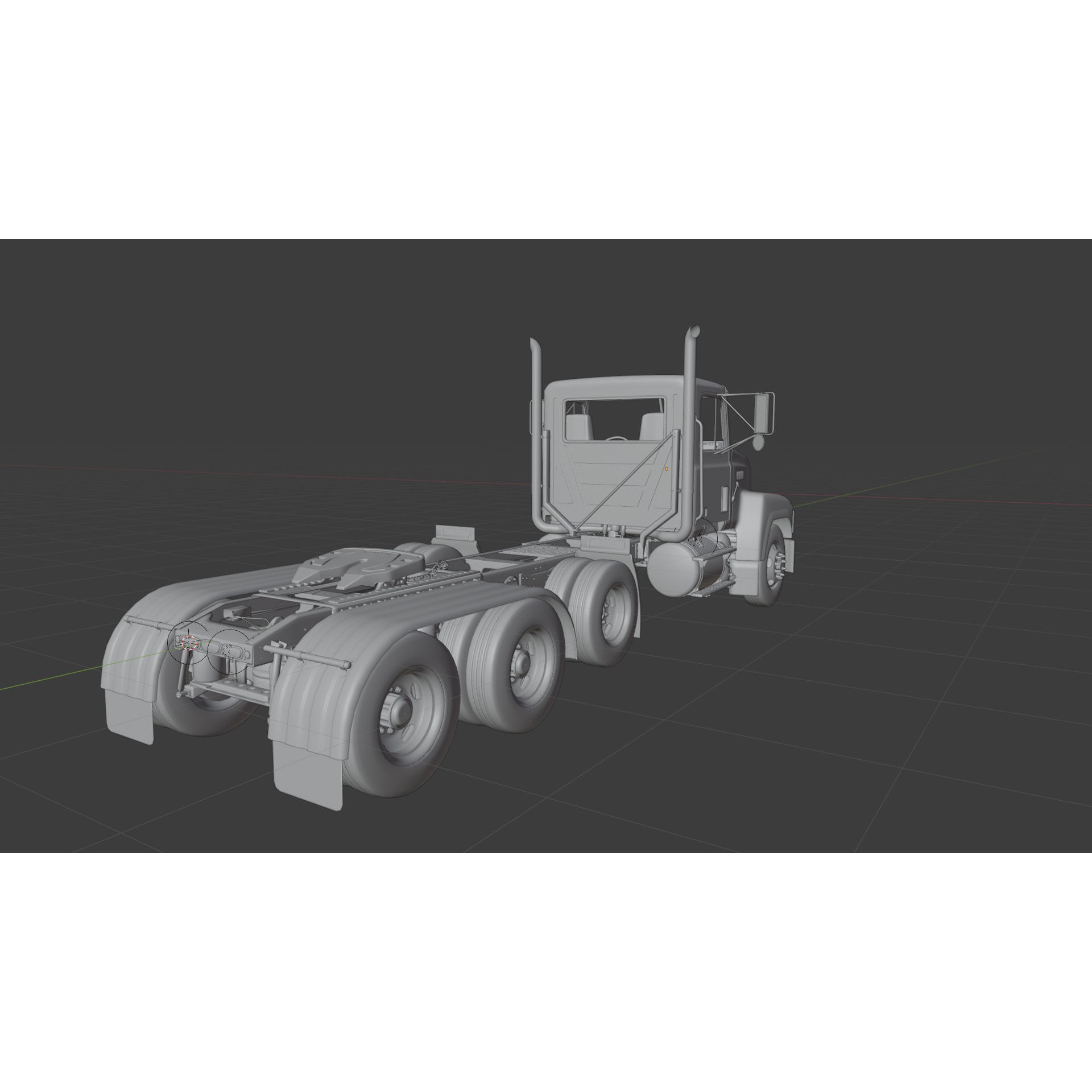 CH Semi Truck 3D Model – Game Ready Low Poly Asset, FBX - View 17