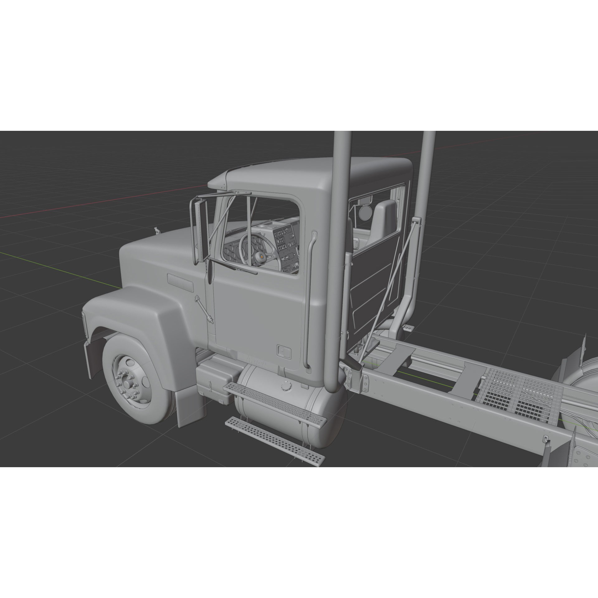 CH Semi Truck 3D Model – Game Ready Low Poly Asset, FBX - View 19