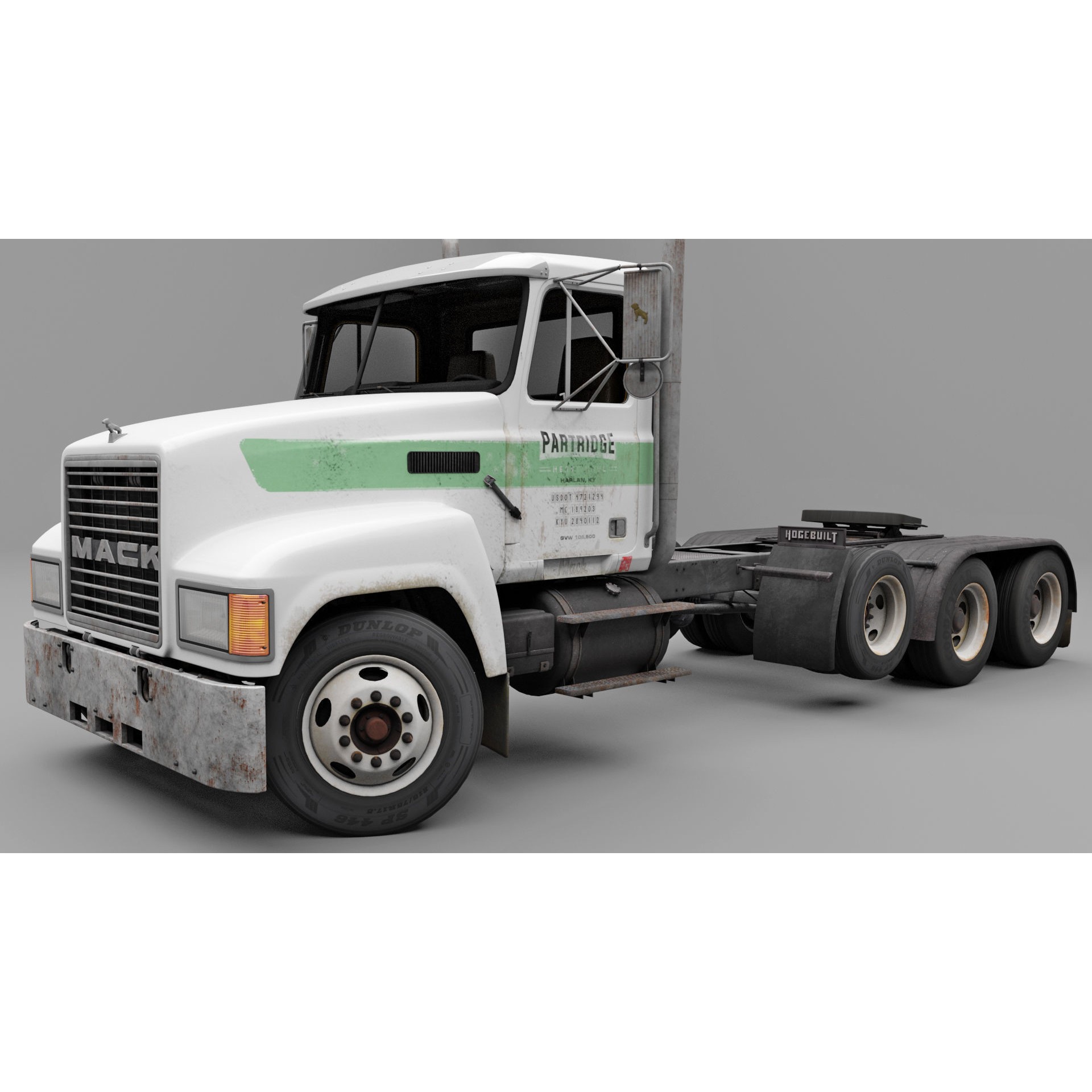 CH Semi Truck 3D Model – Game Ready Low Poly Asset, FBX - View 2