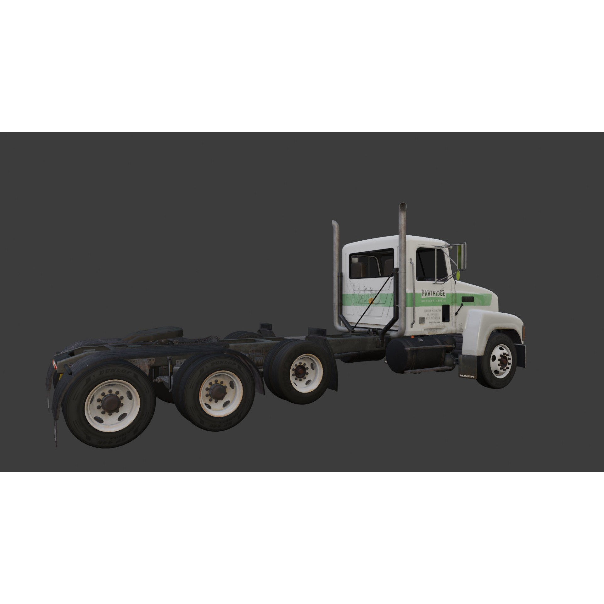 CH Semi Truck 3D Model – Game Ready Low Poly Asset, FBX - View 21