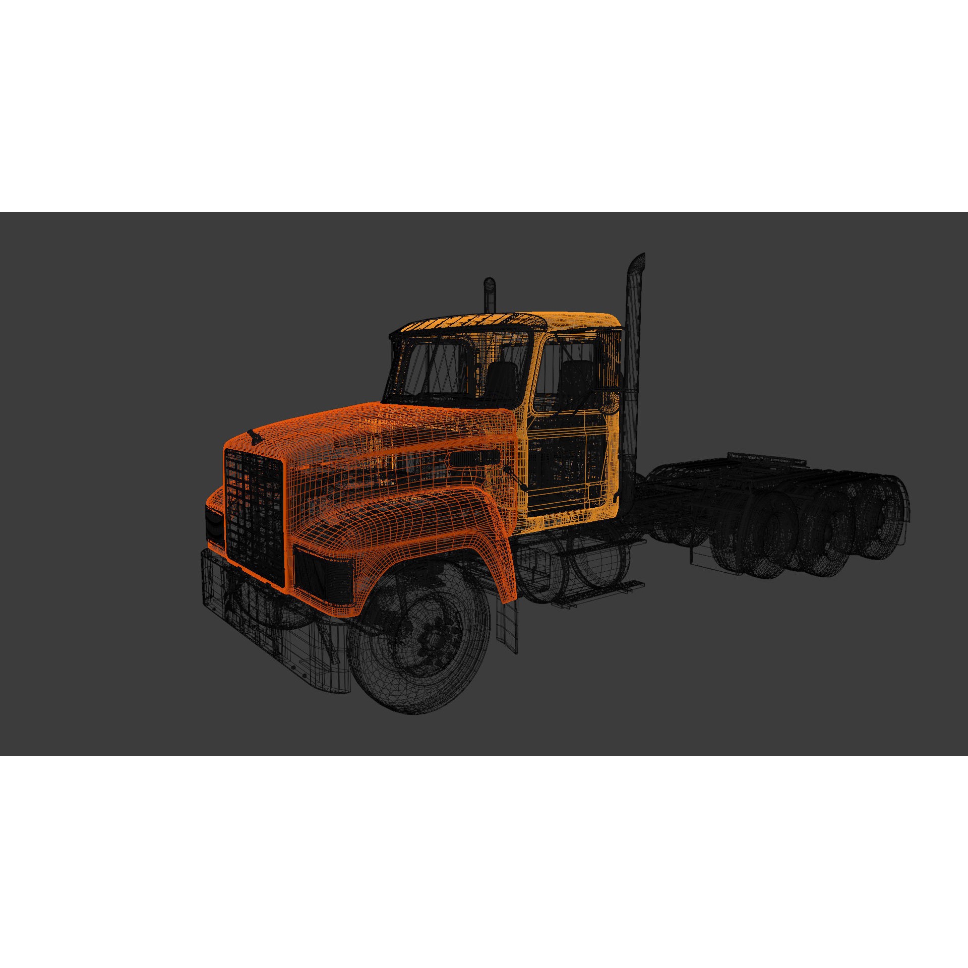 CH Semi Truck 3D Model – Game Ready Low Poly Asset, FBX - View 22