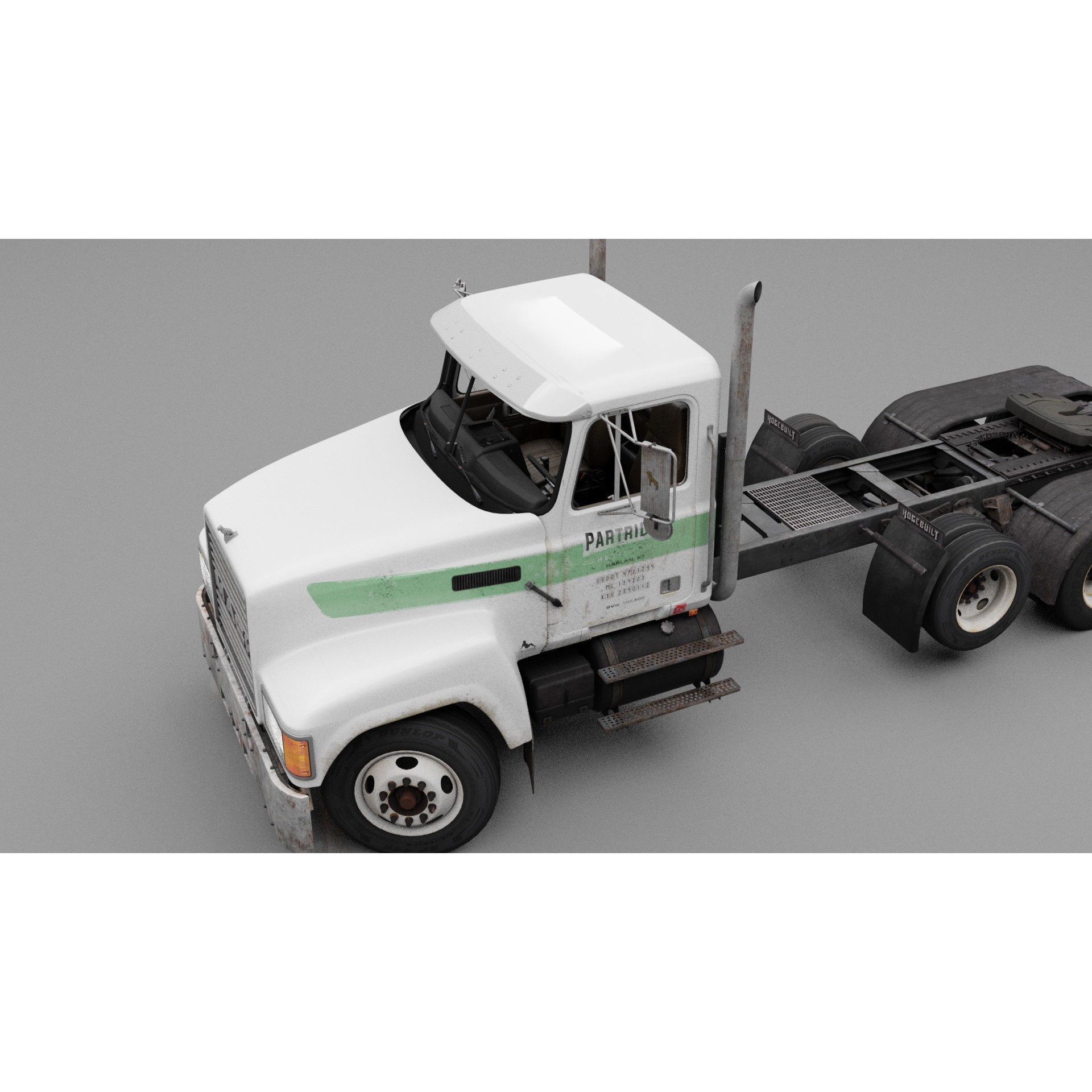 CH Semi Truck 3D Model – Game Ready Low Poly Asset, FBX - View 4