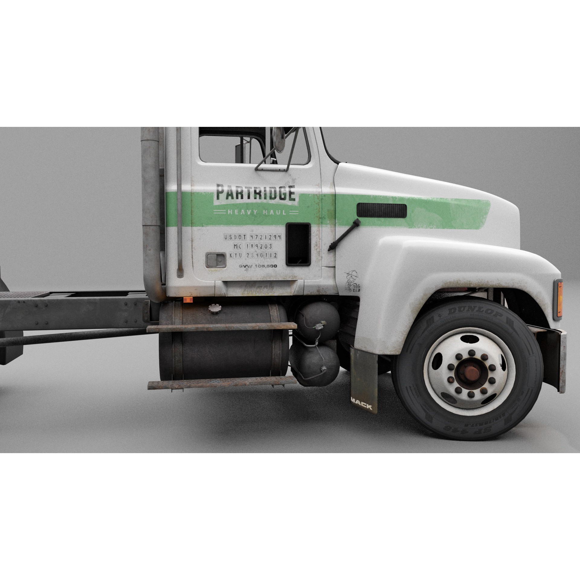 CH Semi Truck 3D Model – Game Ready Low Poly Asset, FBX - View 6