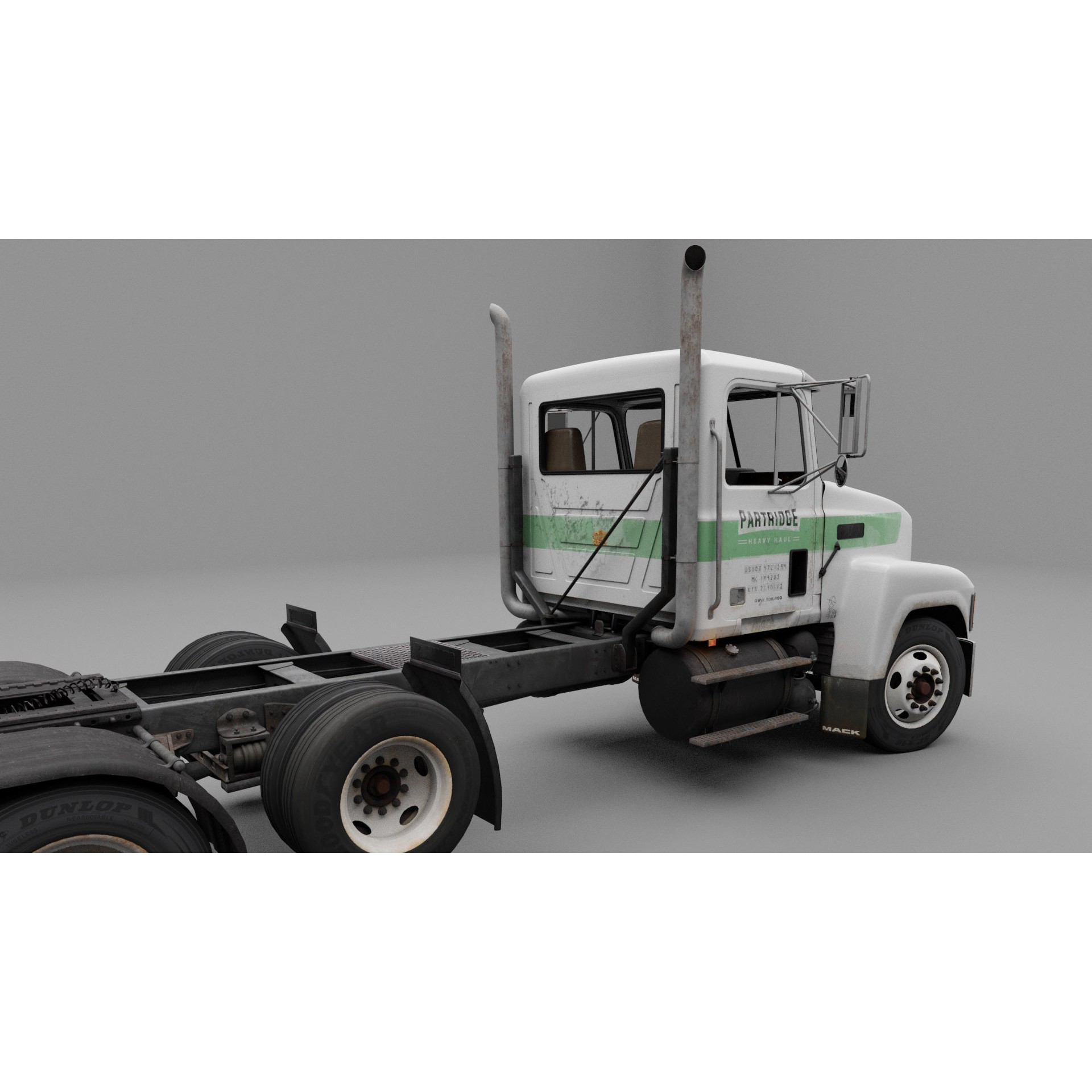 CH Semi Truck 3D Model – Game Ready Low Poly Asset, FBX - View 7