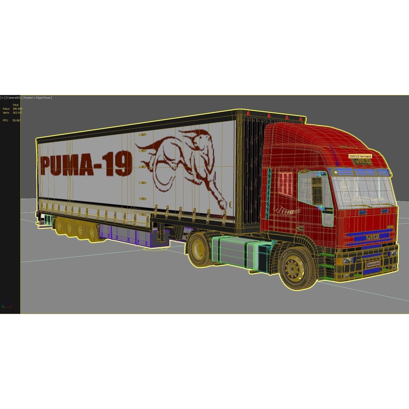 Iveco Eurotech Truck 3D Model – High Poly Vehicle Asset, FBX, OBJ - View 11